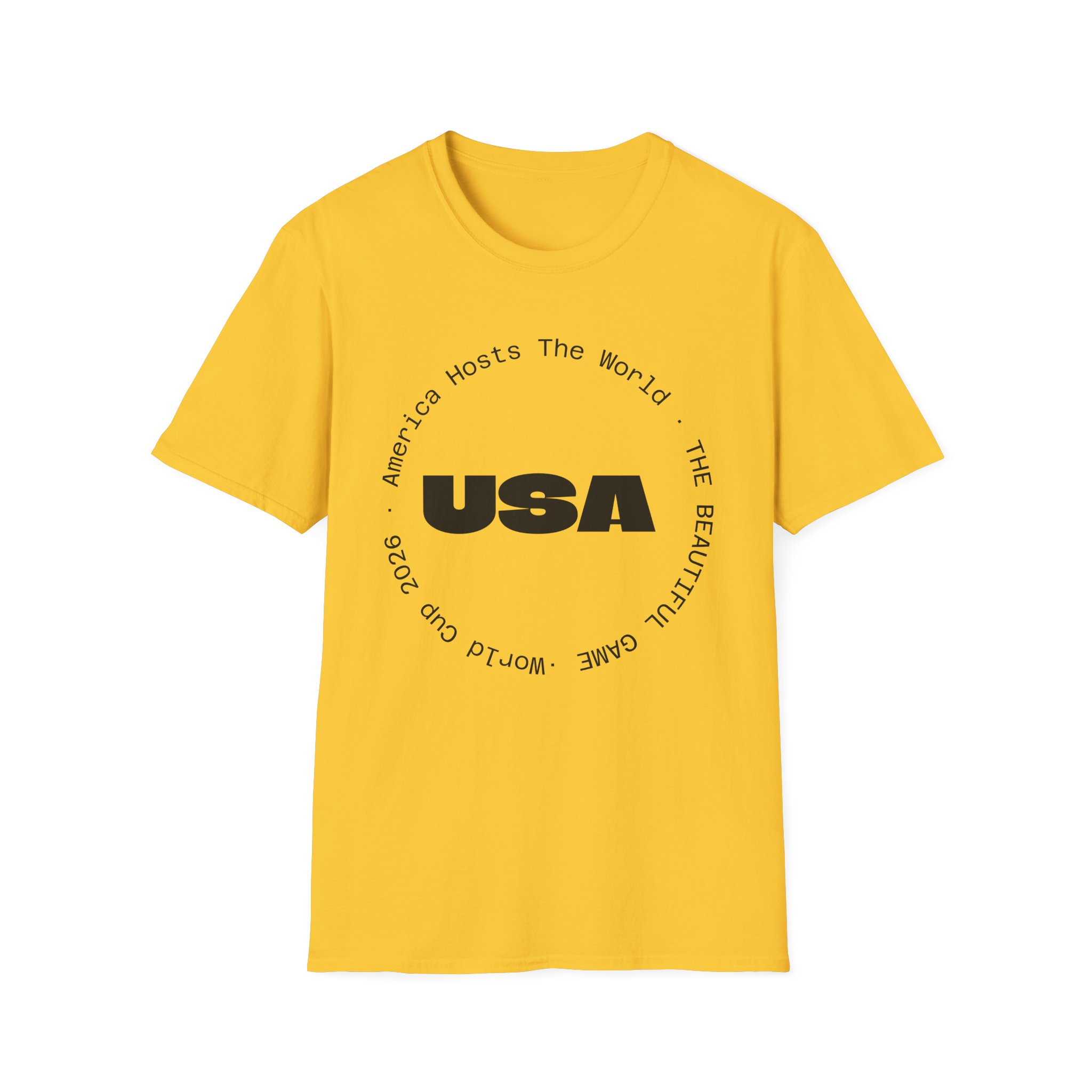 USA Graphic T‑Shirt — 'America Hosts The World' Circular Text Patriotic Tee - Image 16