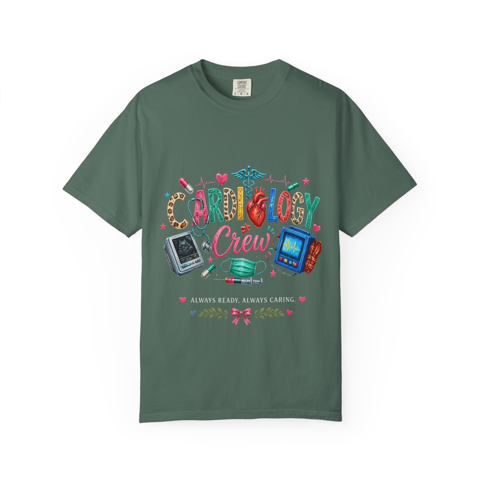 Cardiology Crew Medical Professional Illustration T-shirt | Doctor Nurse Heartbeat Tee - Image 7