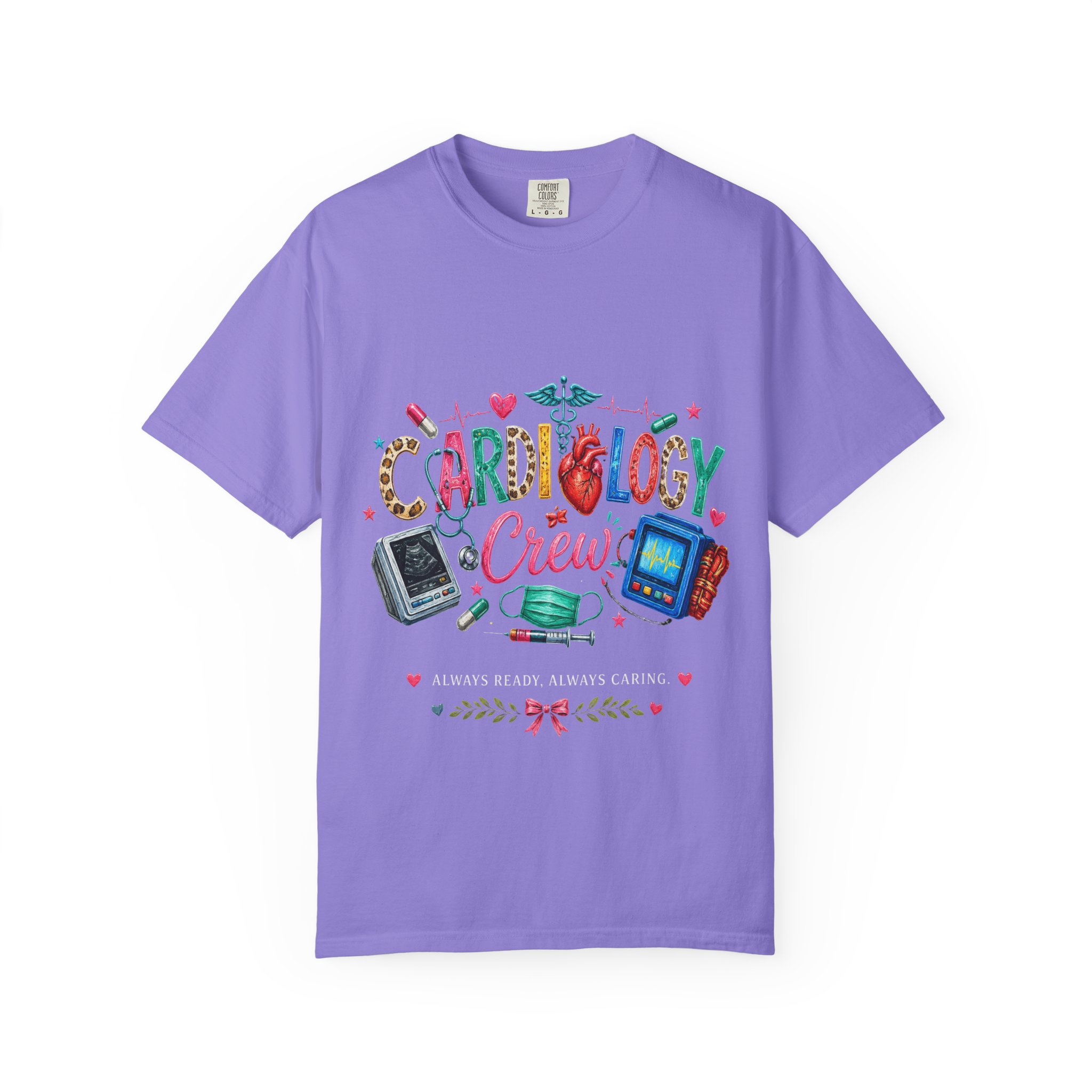 Cardiology Crew Medical Professional Illustration T-shirt | Doctor Nurse Heartbeat Tee - Image 14