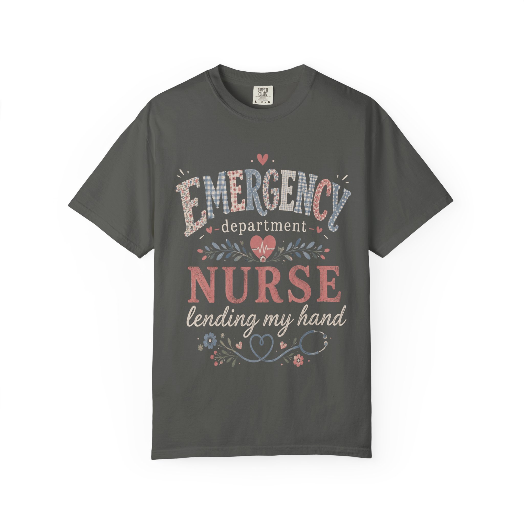 Emergency Department Nurse Shirt - Botanical Floral ER Comfort Colors Graphic Tee - Image 5