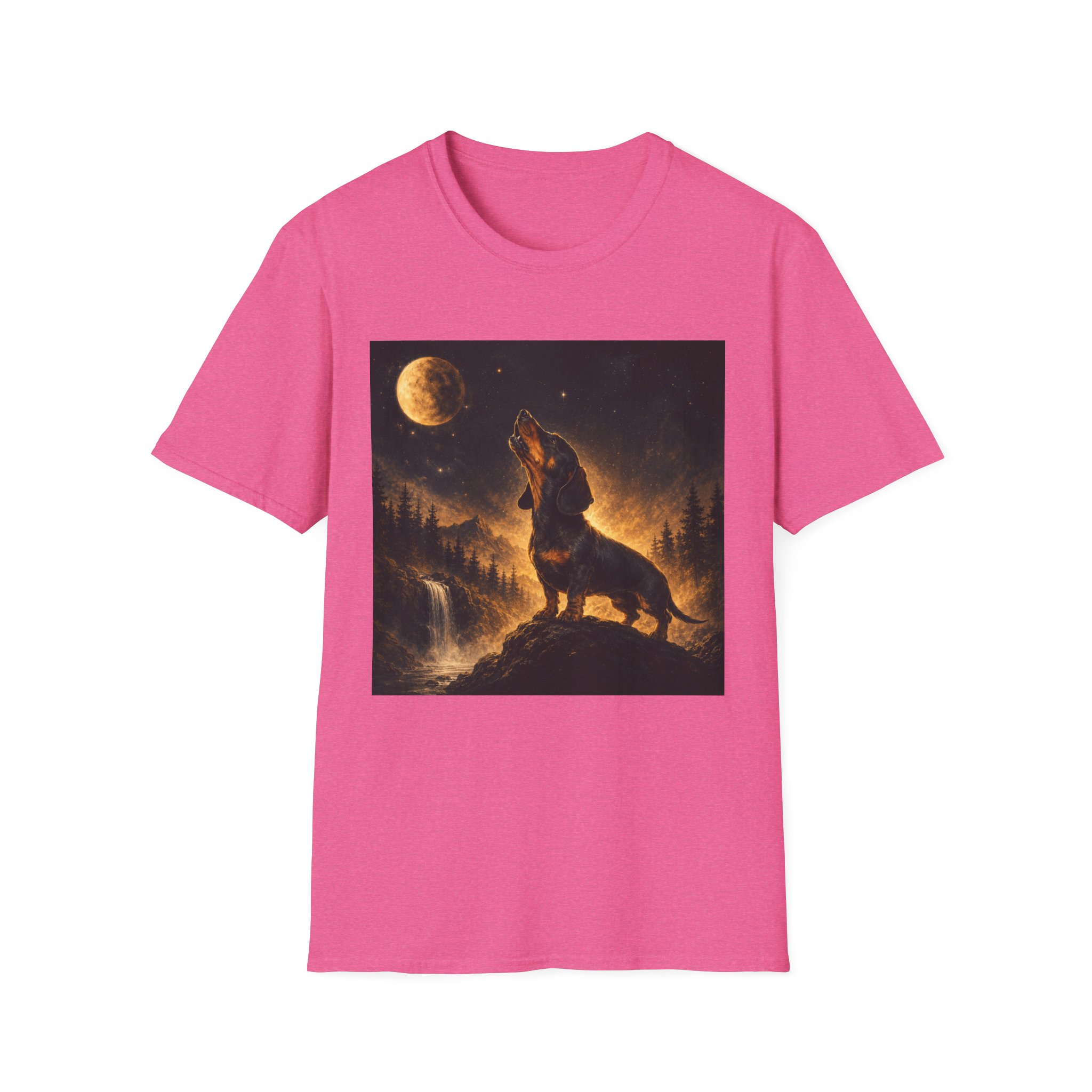 Dachshund Howling At The Moon Shirt, Dachshund Moonlight Tee, Wiener Dog Shirt, Doxie Lover Gift, Dachshund Art Shirt, Long Haired Dachshund Tee, Dog Lover Gift, Fantasy Dog Shirt, Moonlit Dachshund,... - Image 13