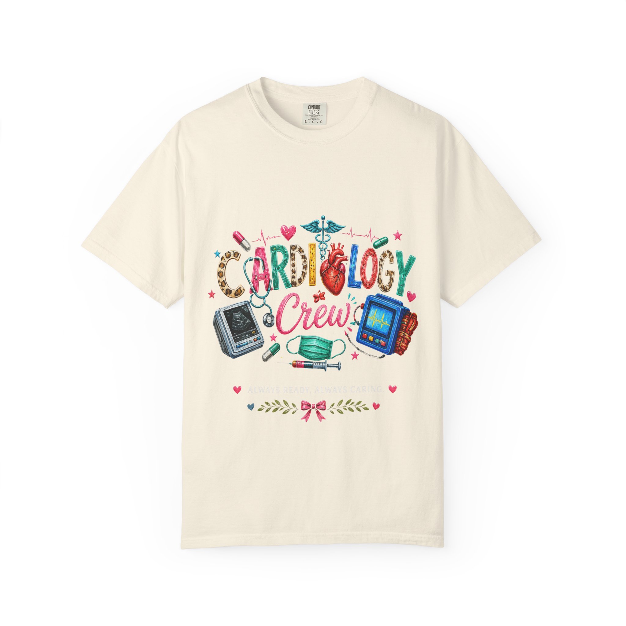 Cardiology Crew Medical Professional Illustration T-shirt | Doctor Nurse Heartbeat Tee - Image 5