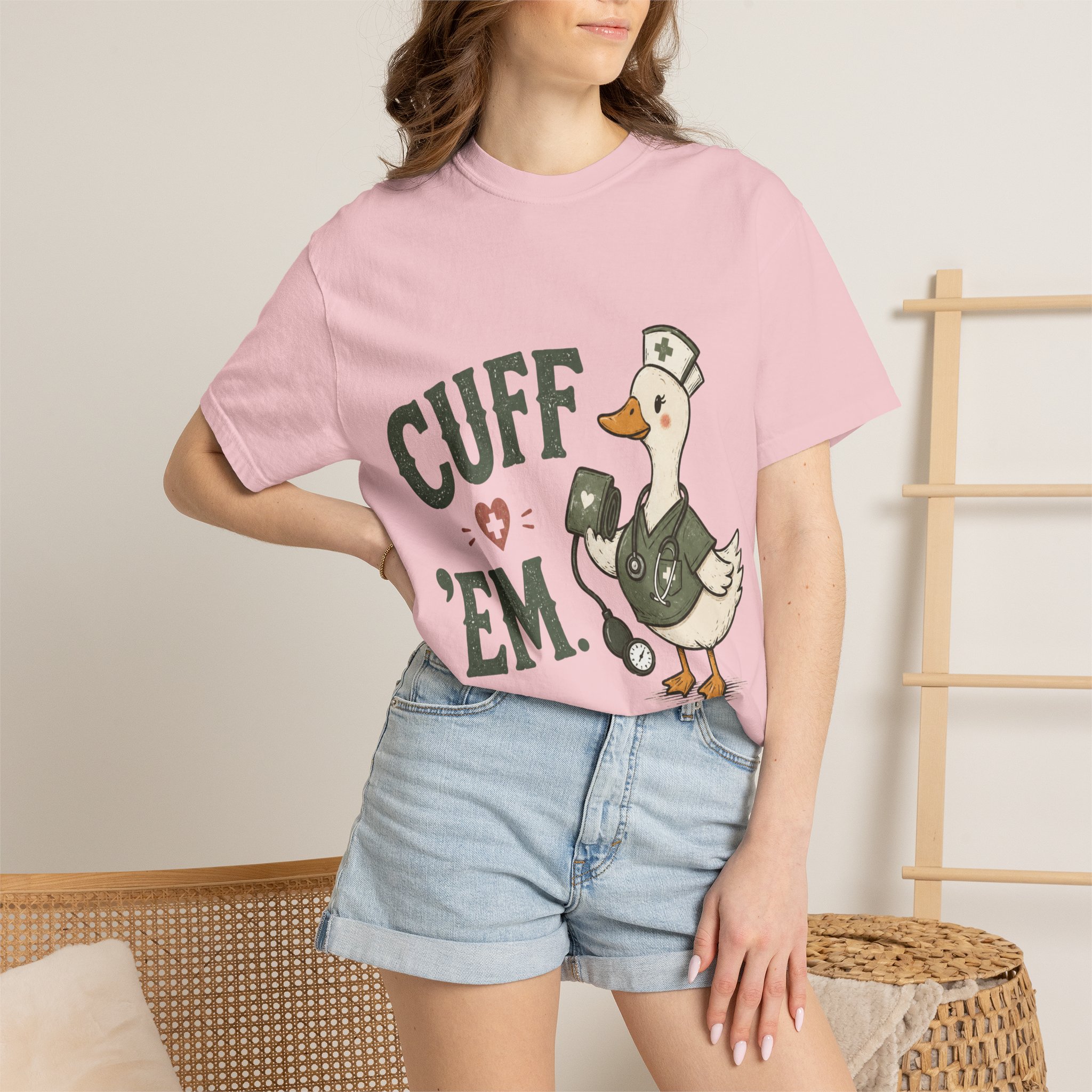 Cuff Em Nurse Shirt, Funny Goose Nurse Shirt - Blood Pressure Comfort Colors Graphic Tee - Image 16