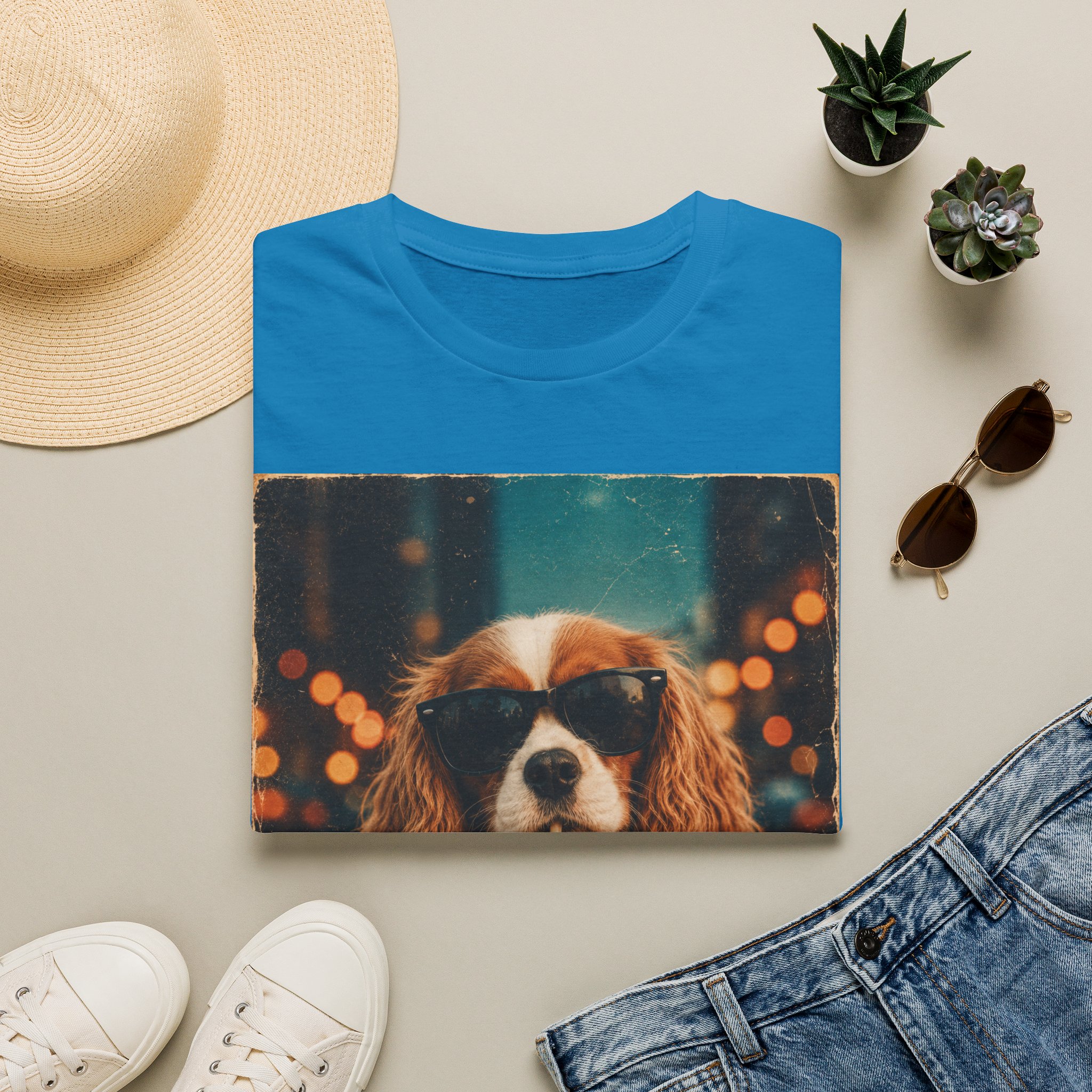 King Charles Spaniel Shirt | Cute Pup Sipping a Straw Graphic Tee - Image 21