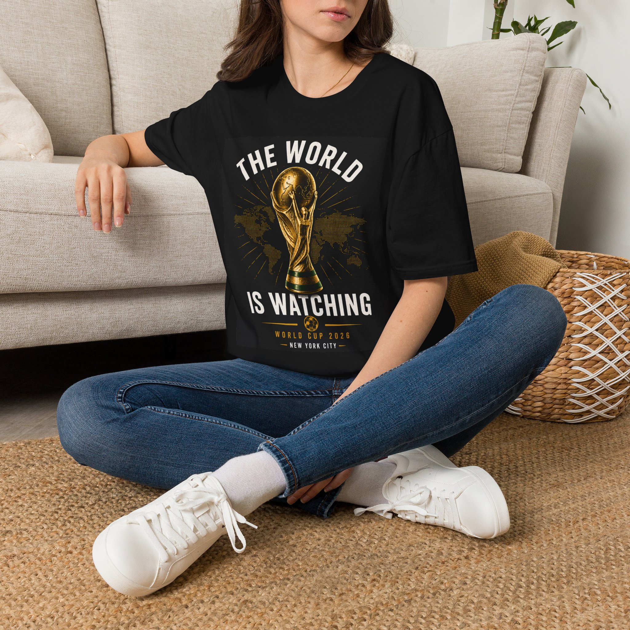 World Cup Trophy T-Shirt | "The World Is Watching" Soccer Fan Tee - Image 3
