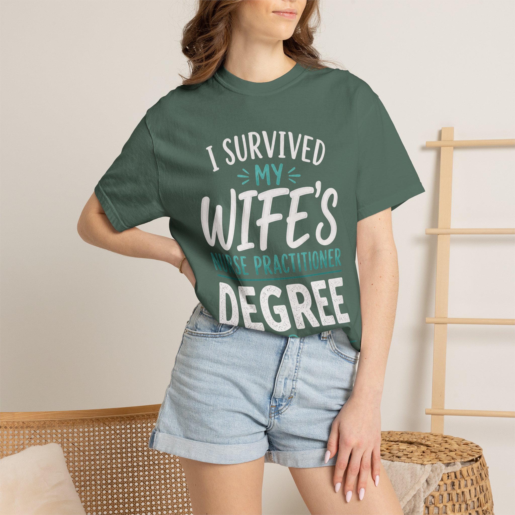 I Survived My Wife's Nurse Practitioner Degree T-shirt | Graduation Nurse Practitioner - Image 10