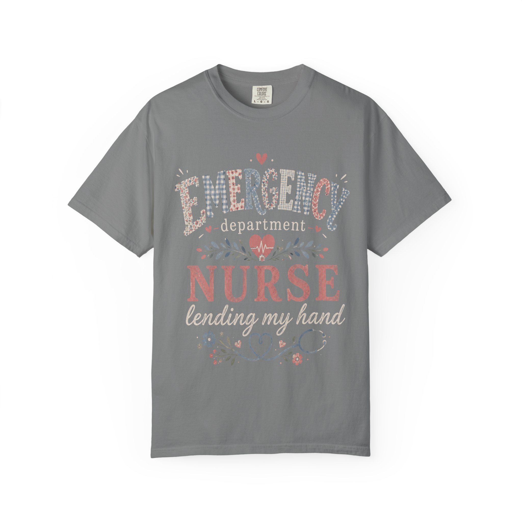 Emergency Department Nurse Shirt - Botanical Floral ER Comfort Colors Graphic Tee - Image 6