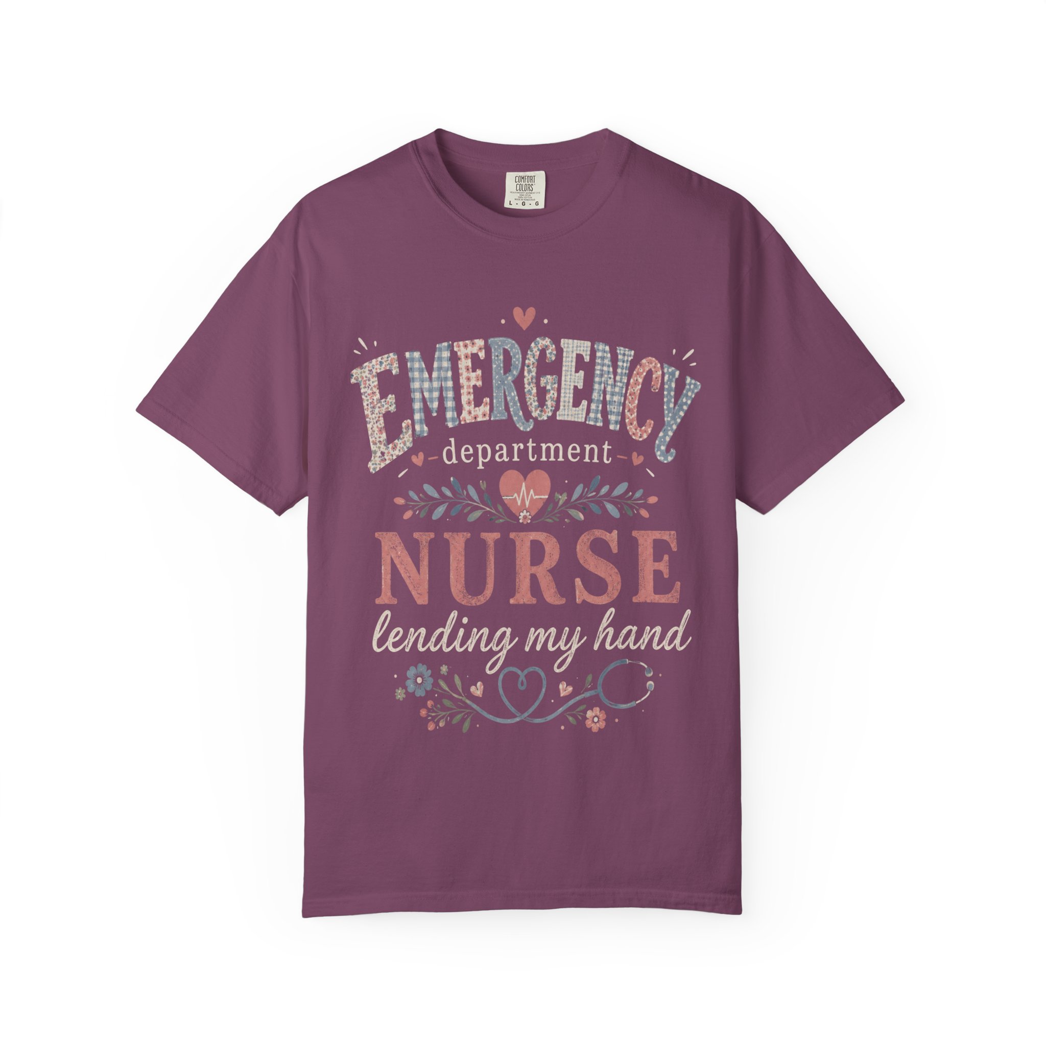Emergency Department Nurse Shirt - Botanical Floral ER Comfort Colors Graphic Tee - Image 12