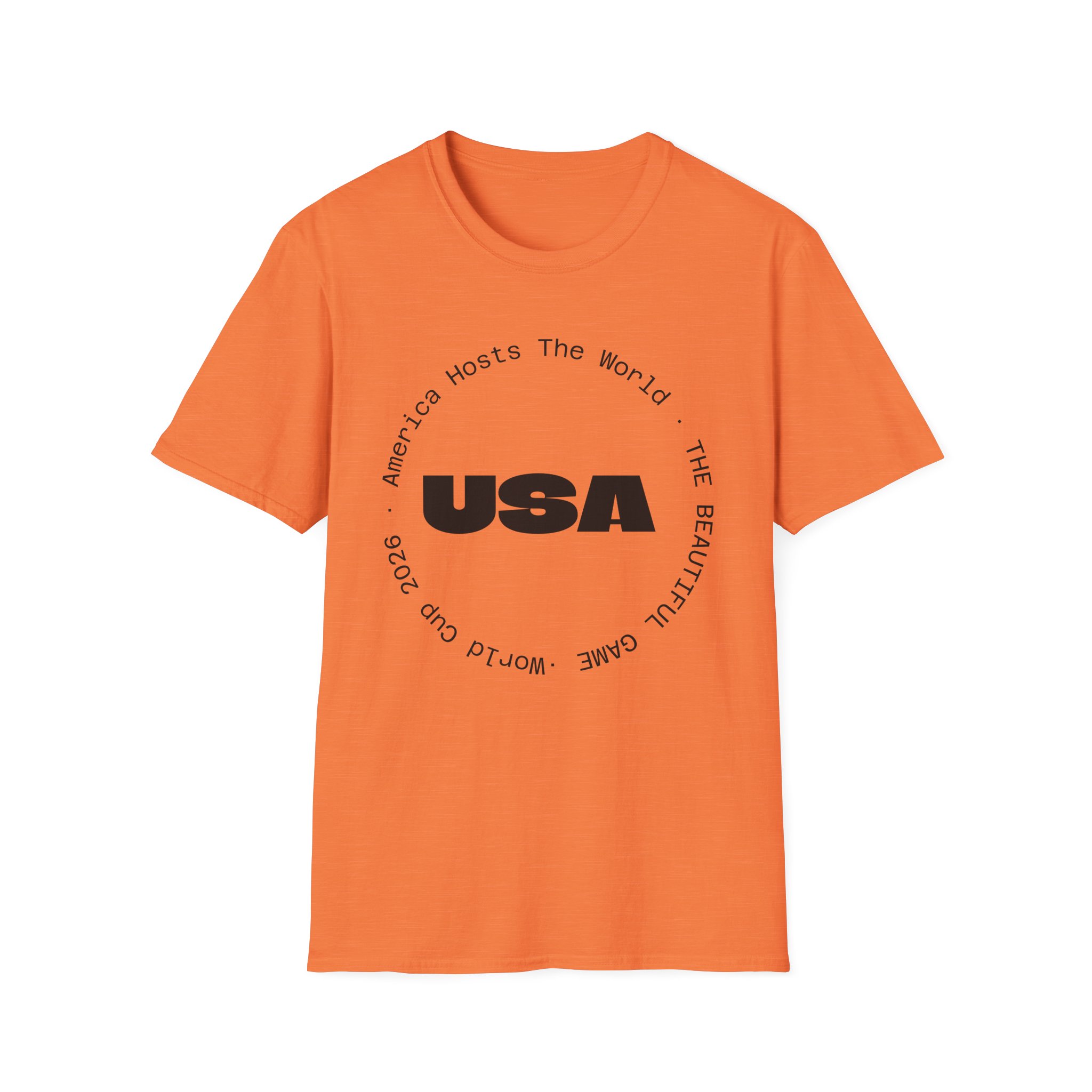 USA Graphic T‑Shirt — 'America Hosts The World' Circular Text Patriotic Tee - Image 8