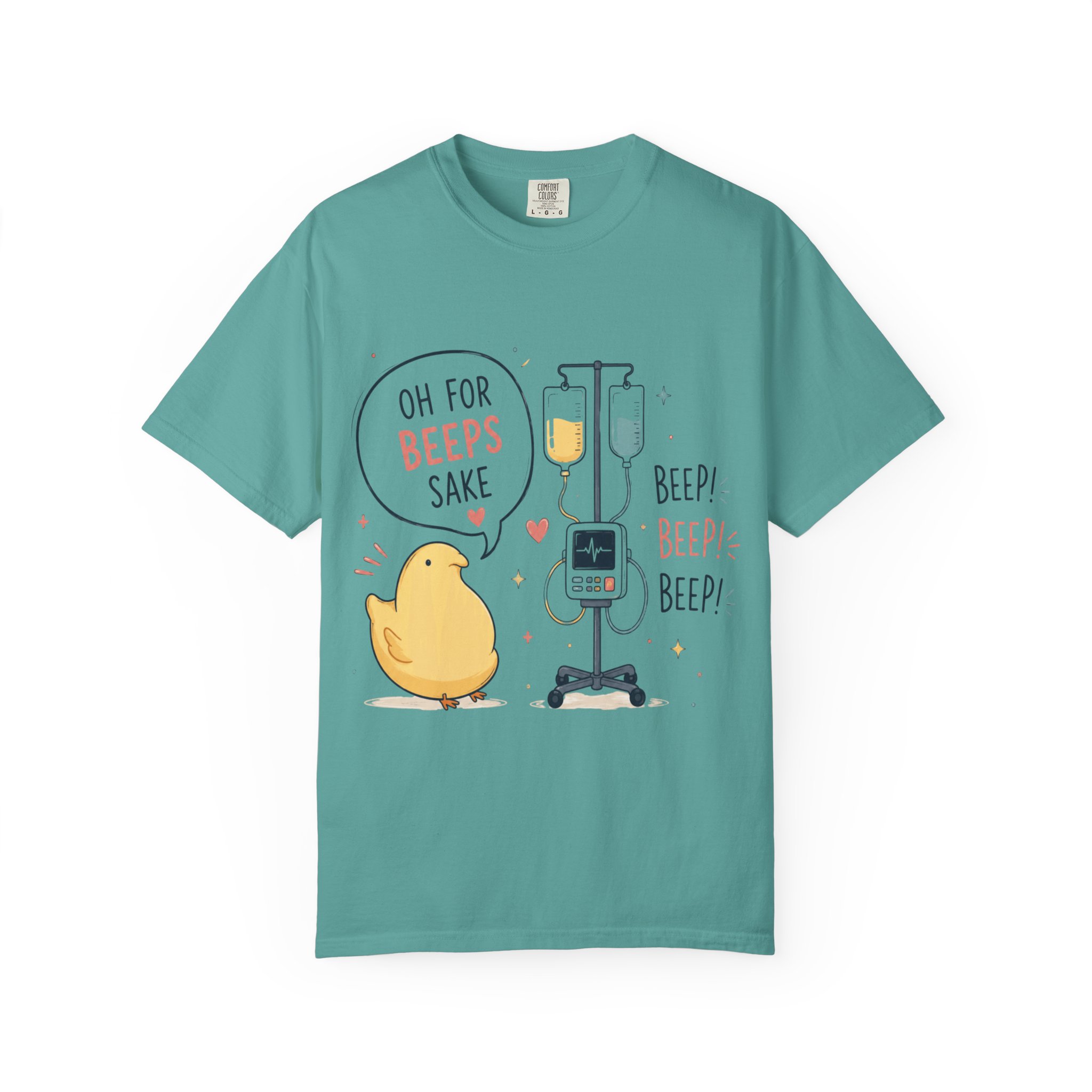 Oh for Beeps Sake: Cute Cartoon Chick with Medical Equipment Pun, Whimsical Healthcare Humor Illustration - Image 9