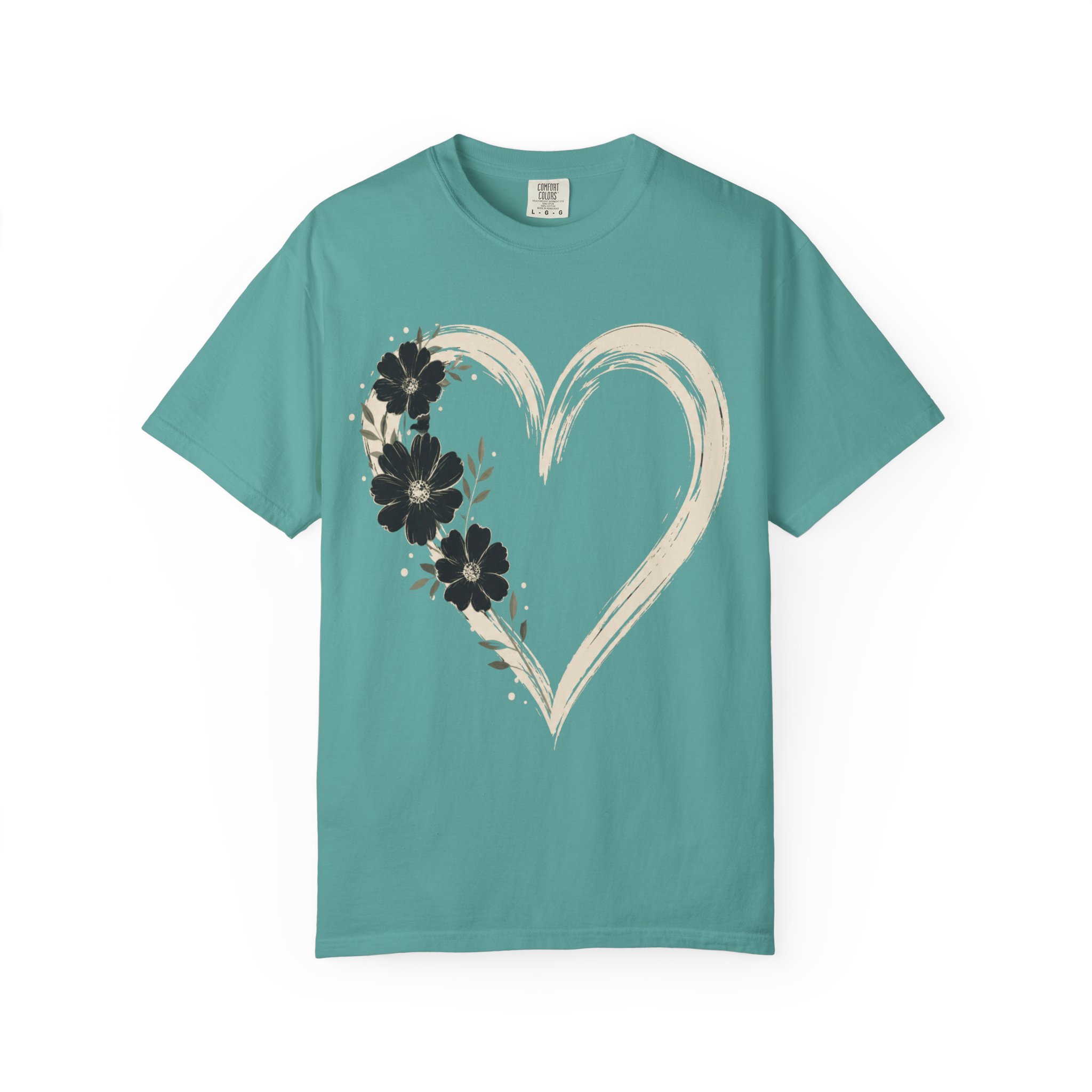Botanical Heart Floral T-Shirt — Hand-Drawn Flower Heart Design - Image 13