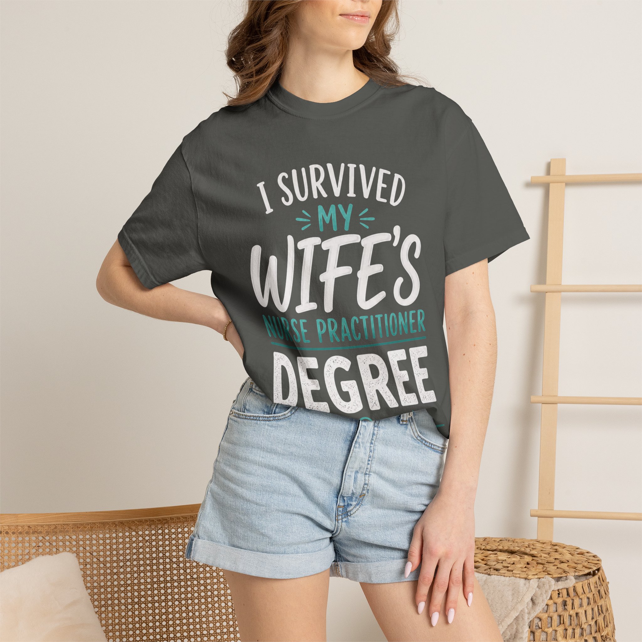I Survived My Wife's Nurse Practitioner Degree T-shirt | Graduation Nurse Practitioner - Image 5
