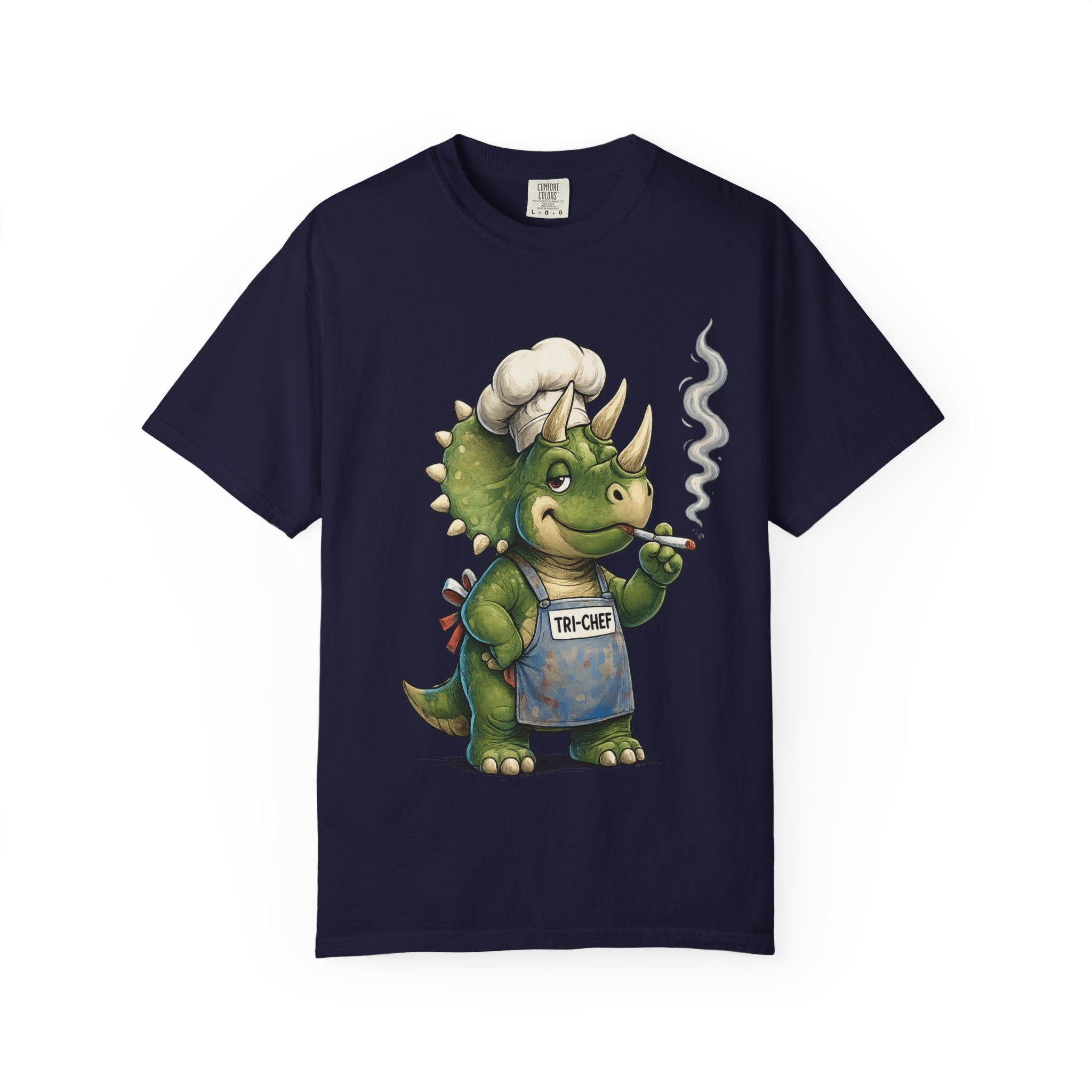 Tri Chef Shirt, Triceratops Chef Tee, Funny Dinosaur Chef Shirt, Funny Triceratops Comfort Colors 1717 T-Shirt - Image 15
