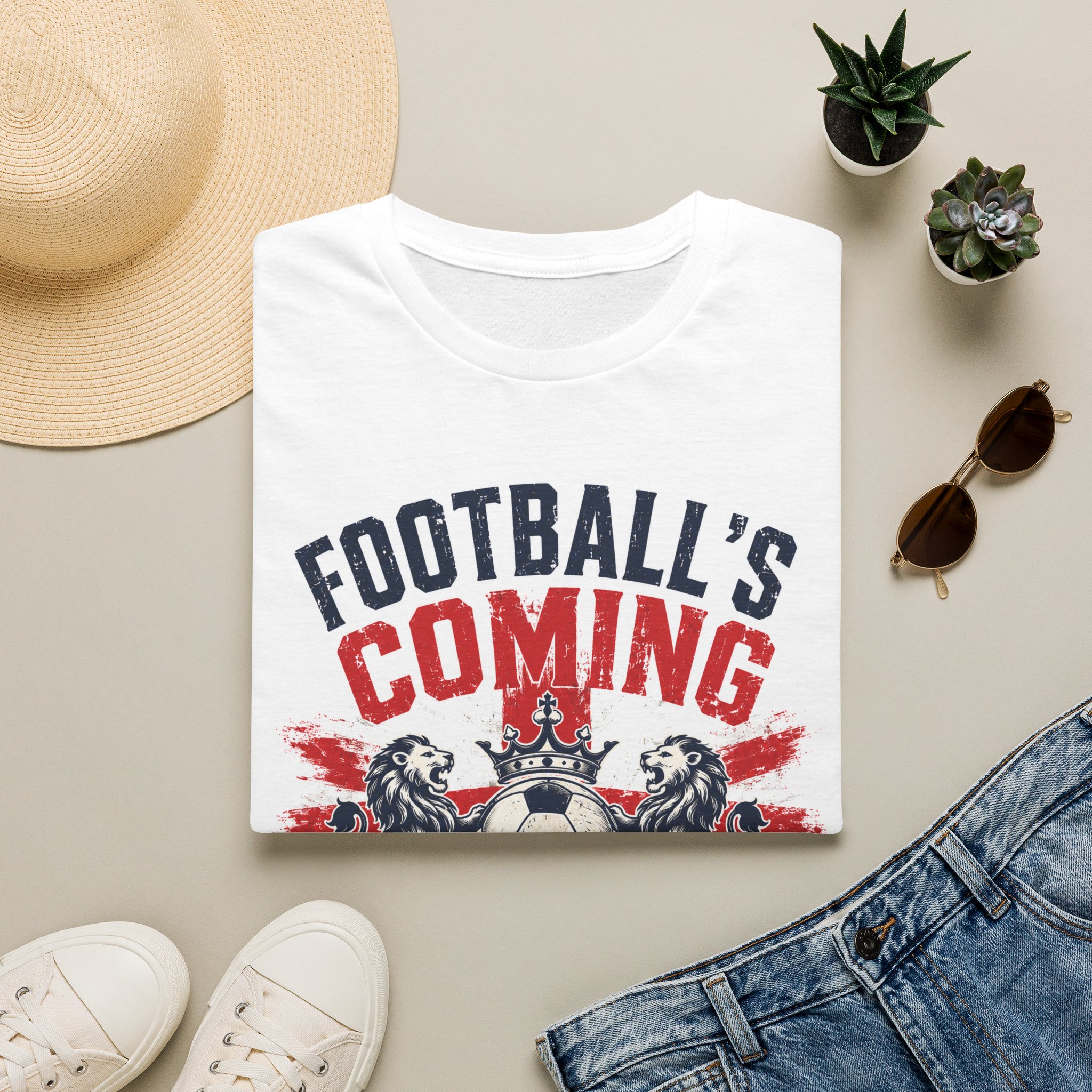 Football's Coming Home T-Shirt — England Soccer Fan Tee - Image 3