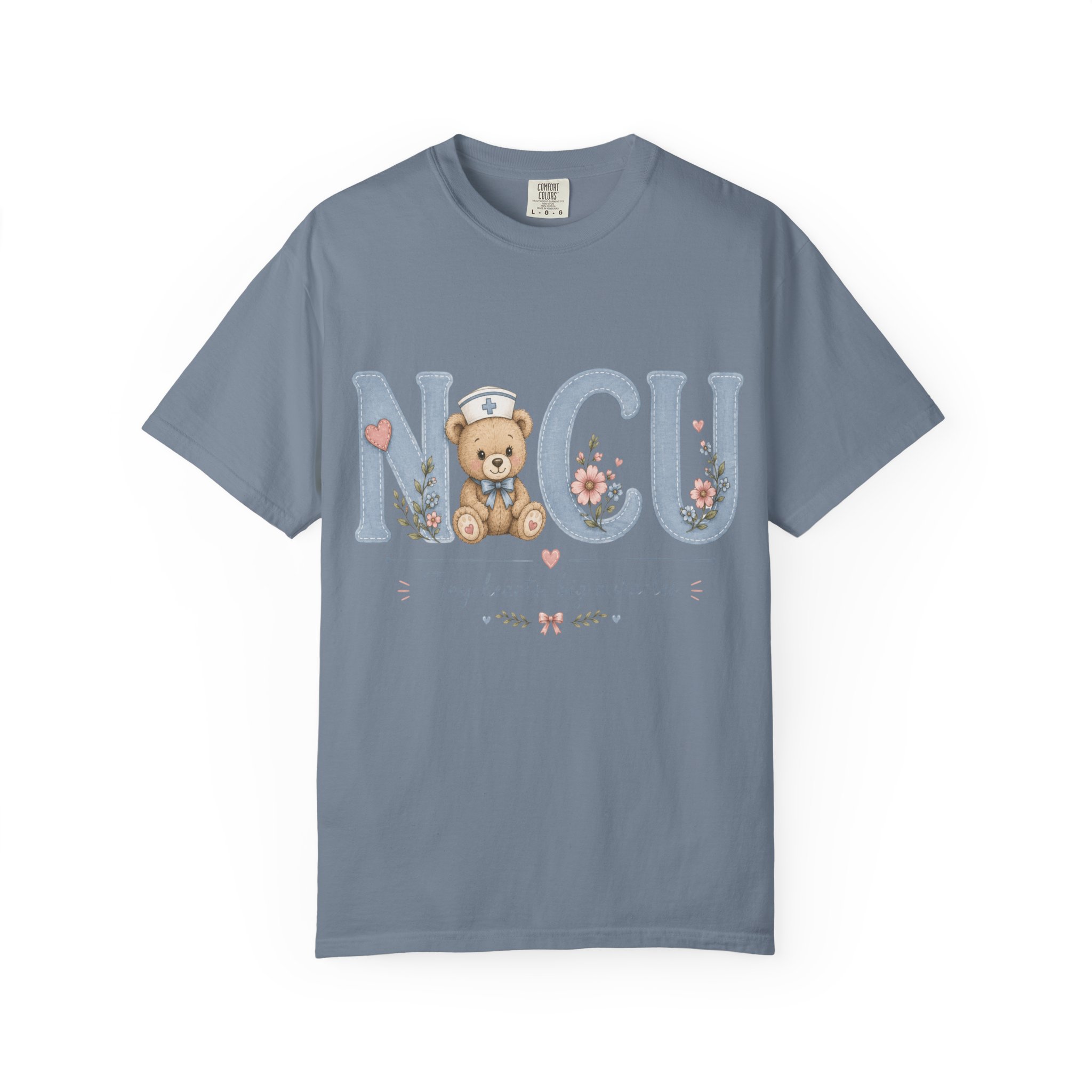 NICU Nurse Shirt Comfort Colors 1717 | Tiny Hearts Big Miracles Teddy Bear Tee | Neonatal Care Unit Gift | Hospital RN Graphic Apparel - Image 12