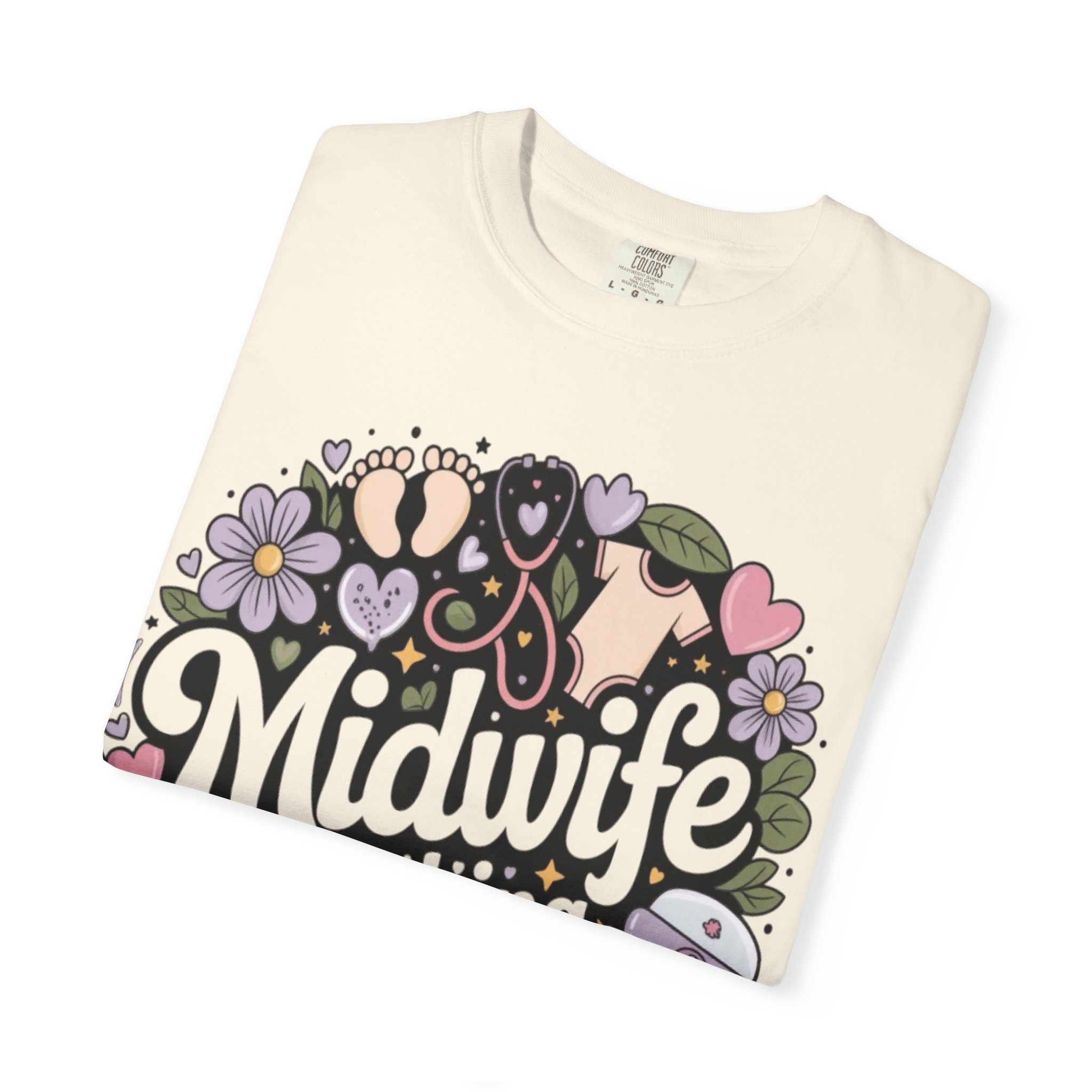 Midwife Catching Dreams T-Shirt — Floral Nurse Midwifery Tee - Image 8