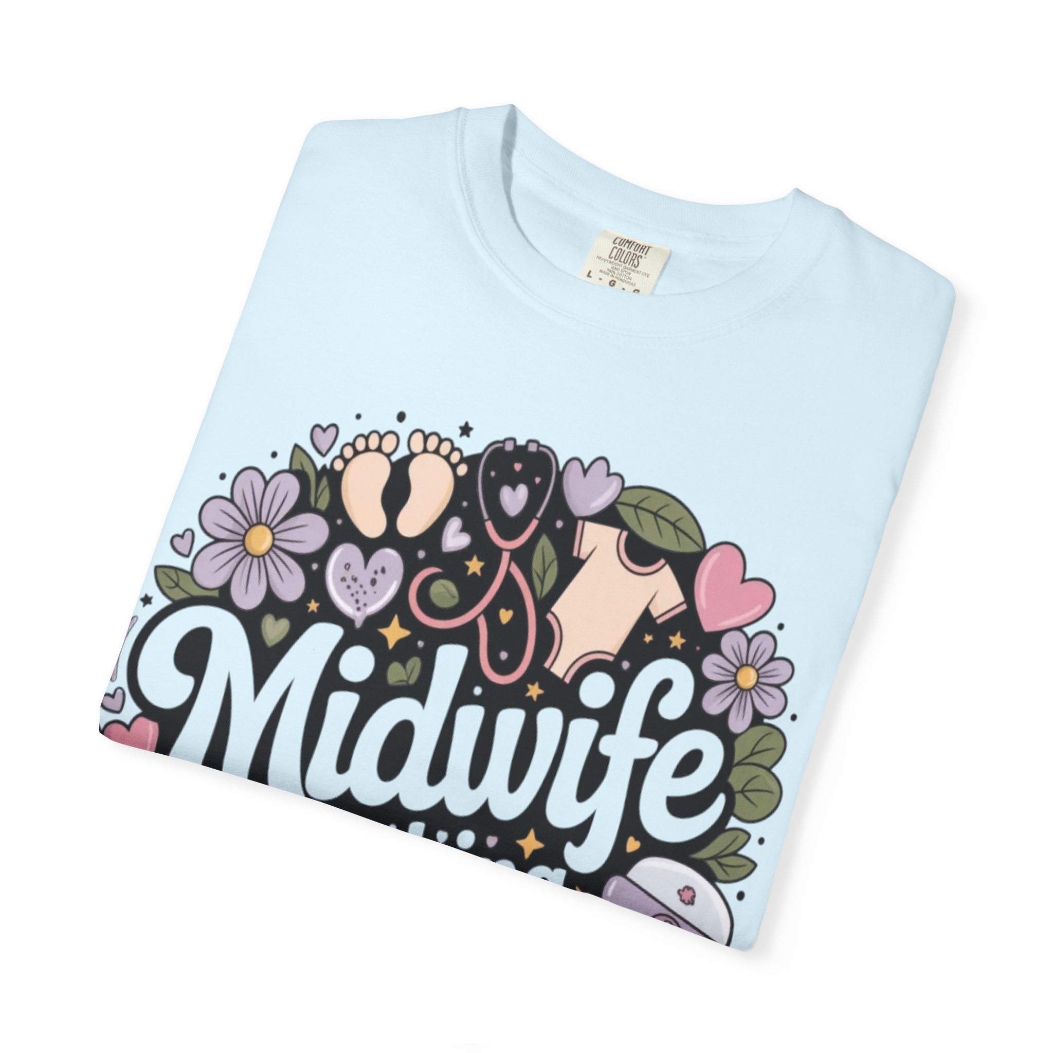 Midwife Catching Dreams T-Shirt — Floral Nurse Midwifery Tee - Image 17