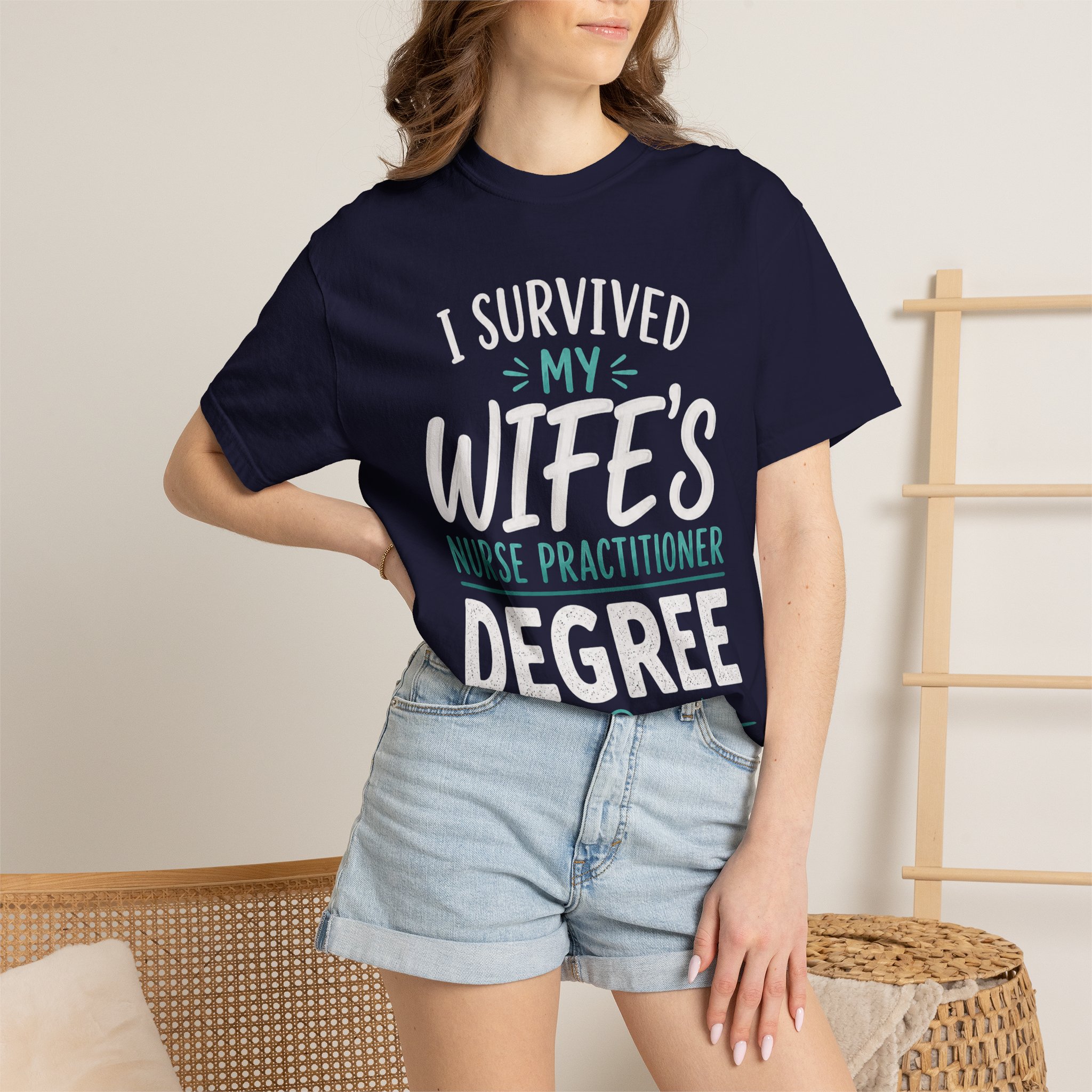 I Survived My Wife's Nurse Practitioner Degree T-shirt | Graduation Nurse Practitioner - Image 18