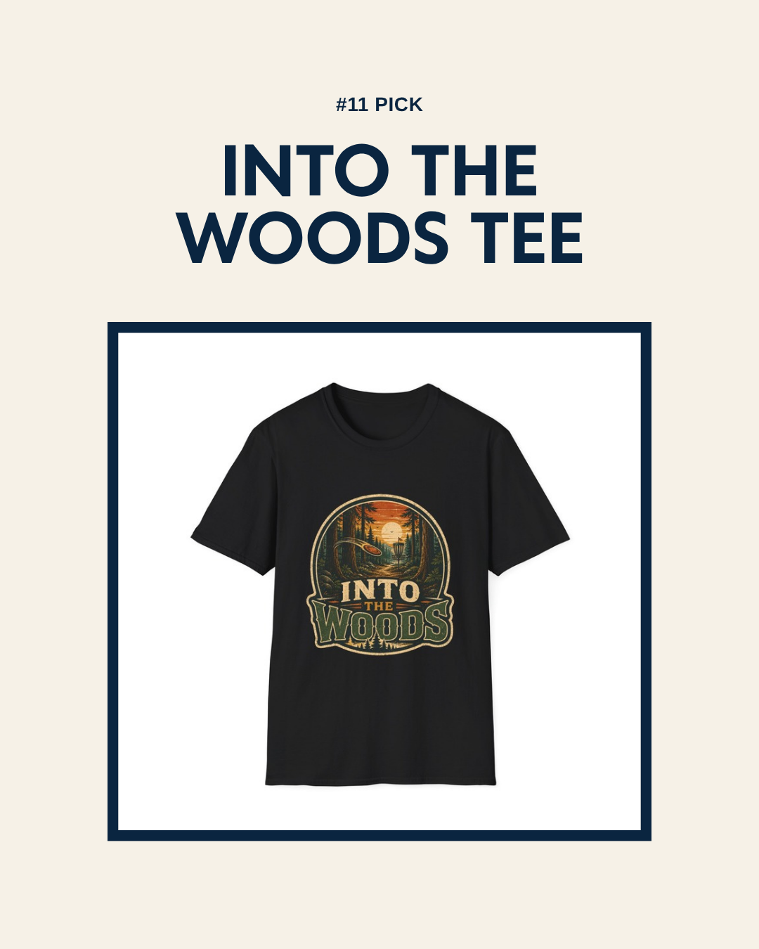 Into the Woods disc golf t-shirt design
