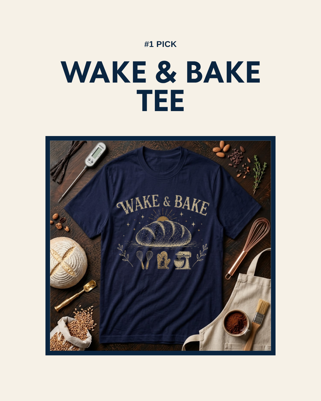 1. Wake & Bake: Vintage Bakery Tee, unaltered product photo