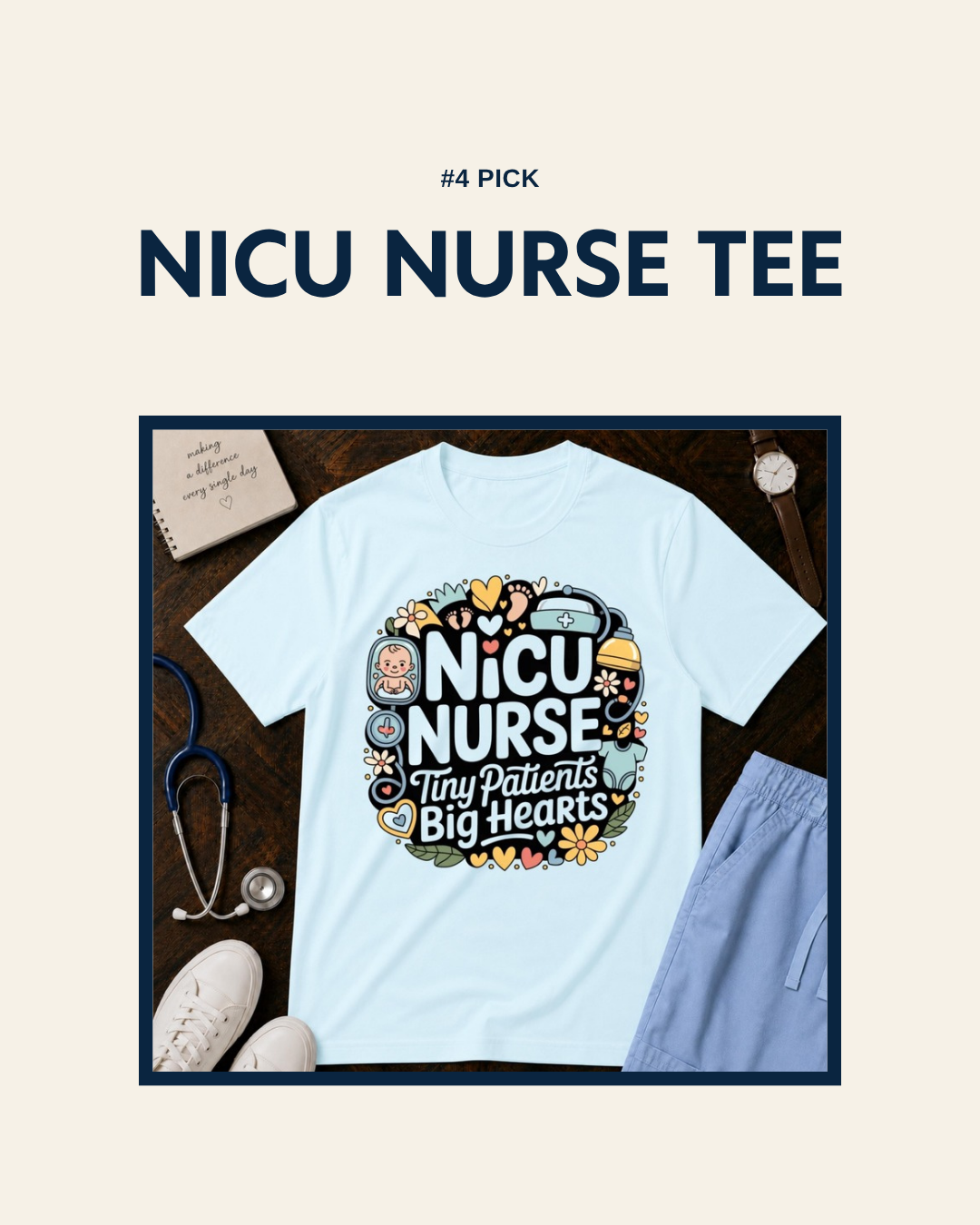 NICU Nurse Tiny Patients Big Hearts t-shirt design