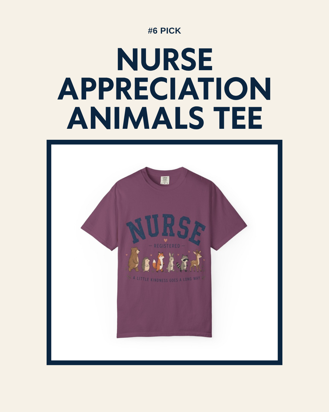 Nurse Appreciation Animals t-shirt, unaltered product photo