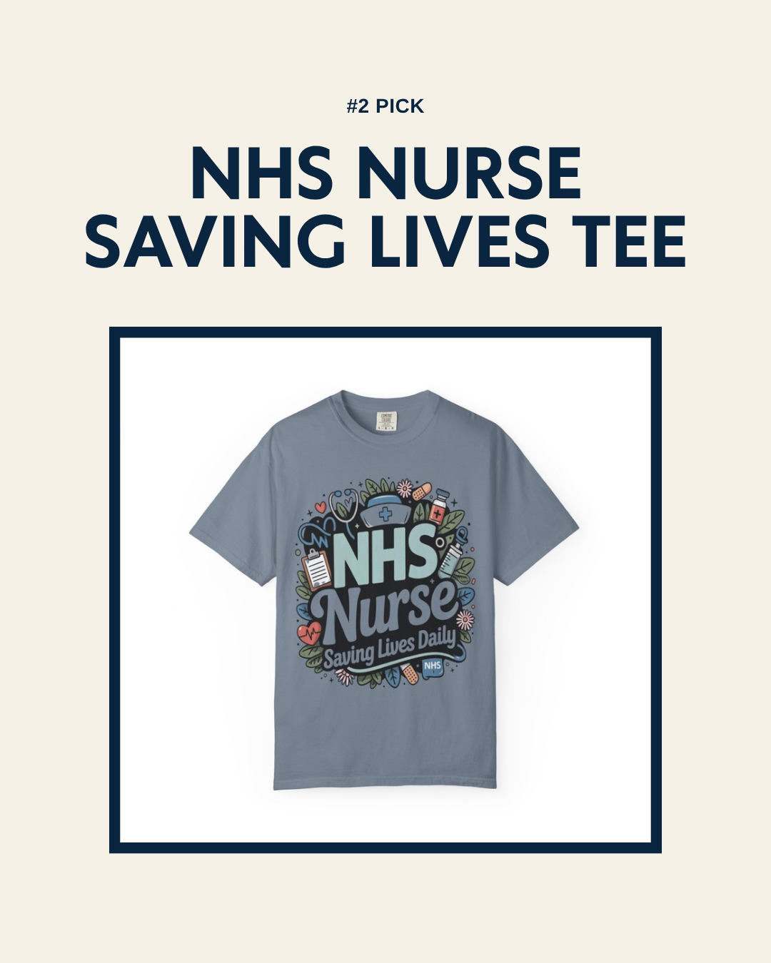 NHS Nurse Saving Lives t-shirt, unaltered product photo