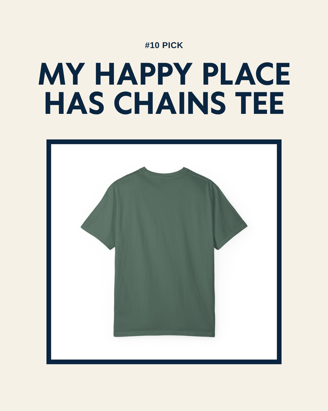 My Happy Place Has Chains disc golf t-shirt design