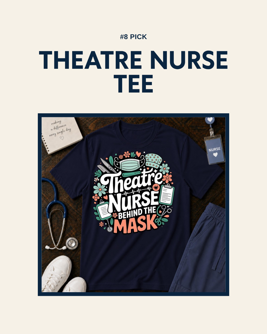Theatre Nurse Behind the Mask t-shirt design