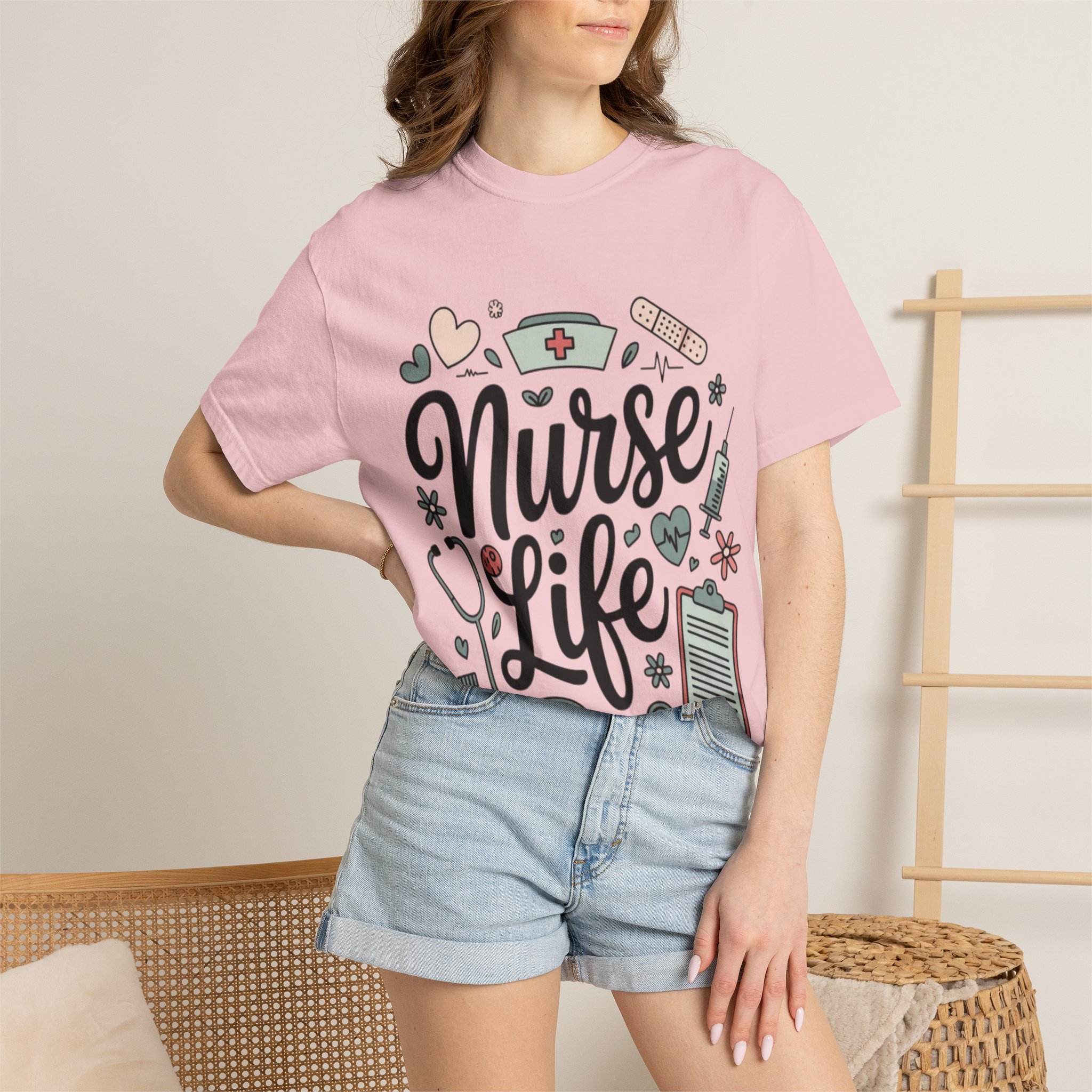 Nurse Life T-Shirt — Cute Medical Icons Graphic Tee for Nurses - Image 13