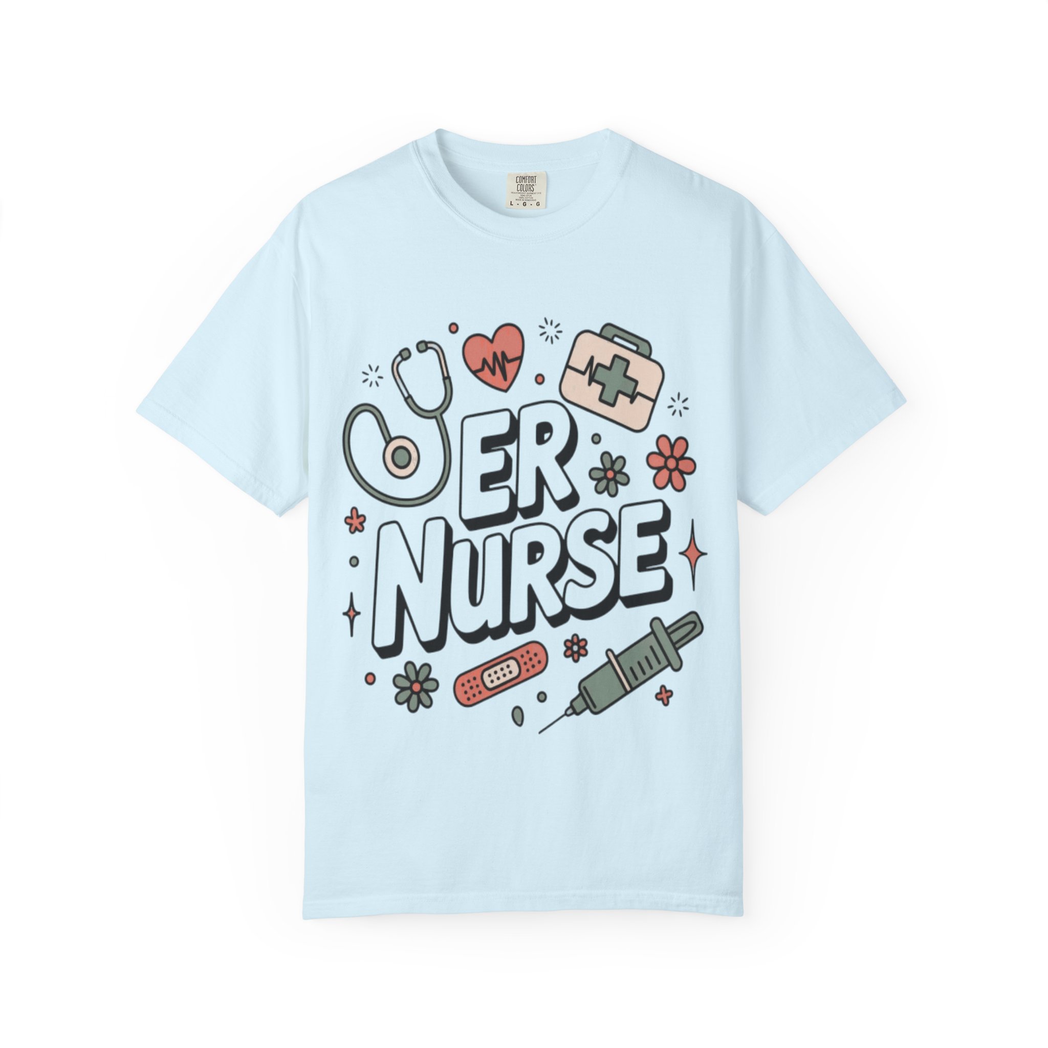 ER Nurse Graphic T-Shirt — Cute Medical Icons Gift for Nurses - Image 11