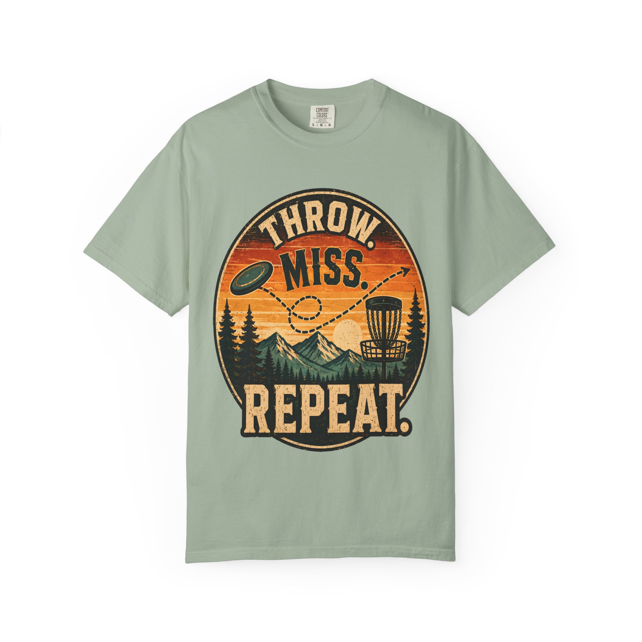 Disc Golf T-Shirt | “Throw. Miss. Repeat.” Vintage Outdoor Tee - Image 8