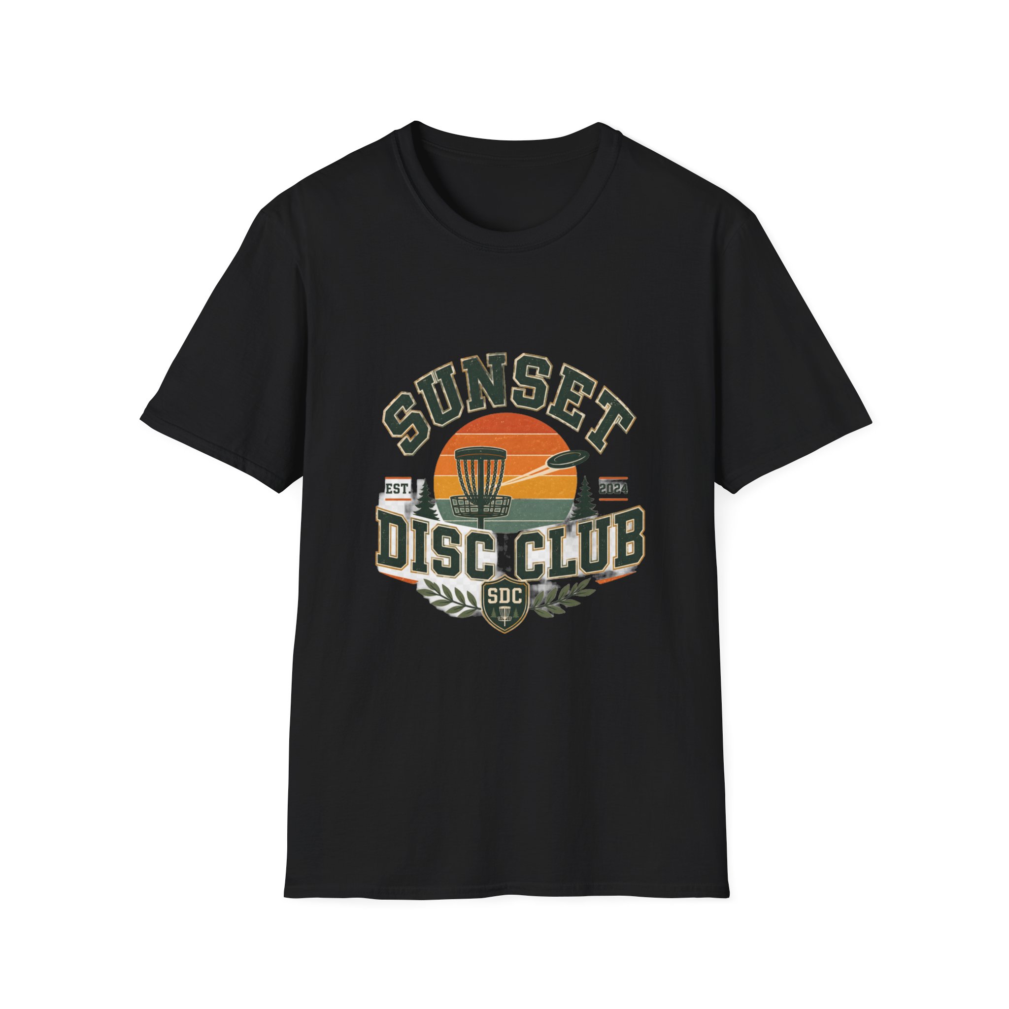Disc Golf T‑Shirt | "Sunset Disc Club" Vintage Sunset Design (EST. 2024) - Image 2