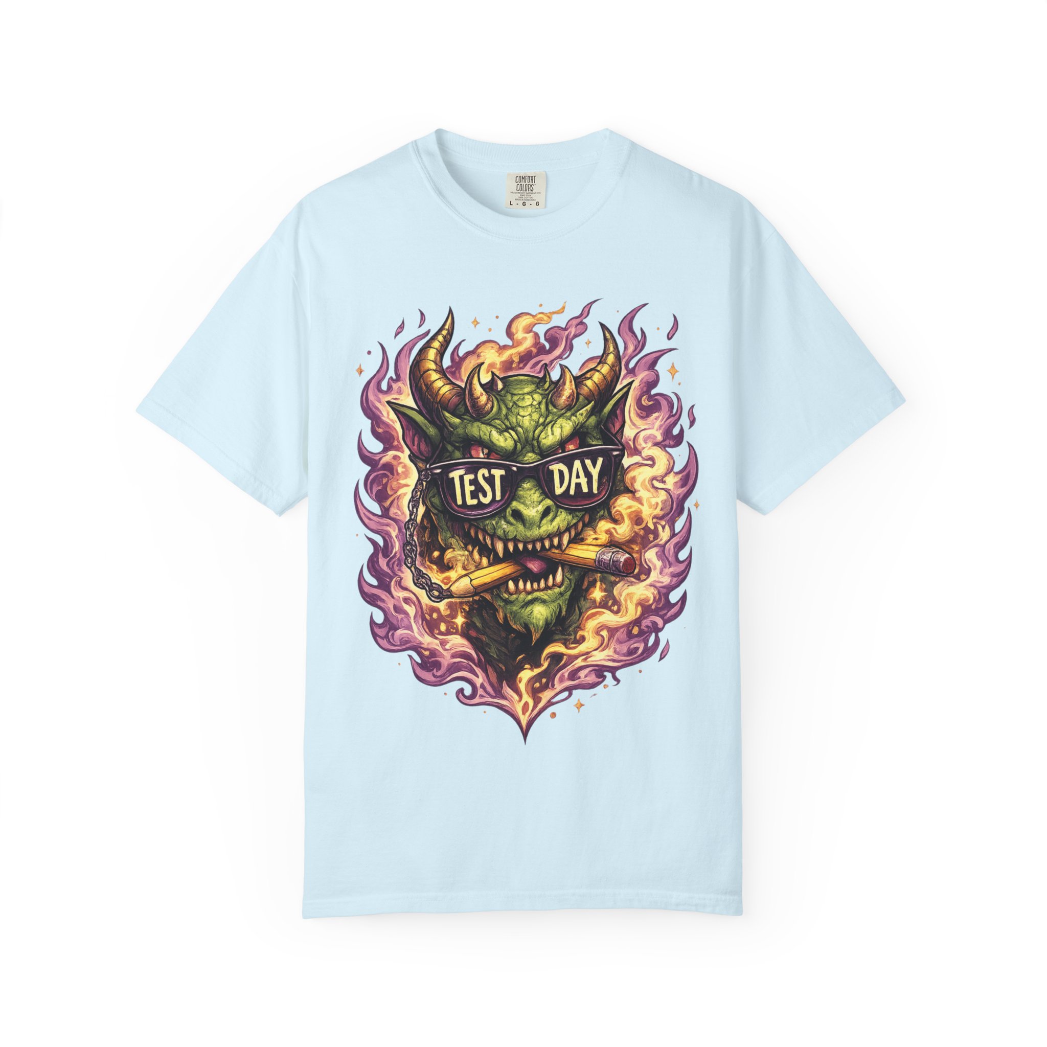 Test Day Demon T-Shirt - Fiery Monster Graphic Tee - Image 11