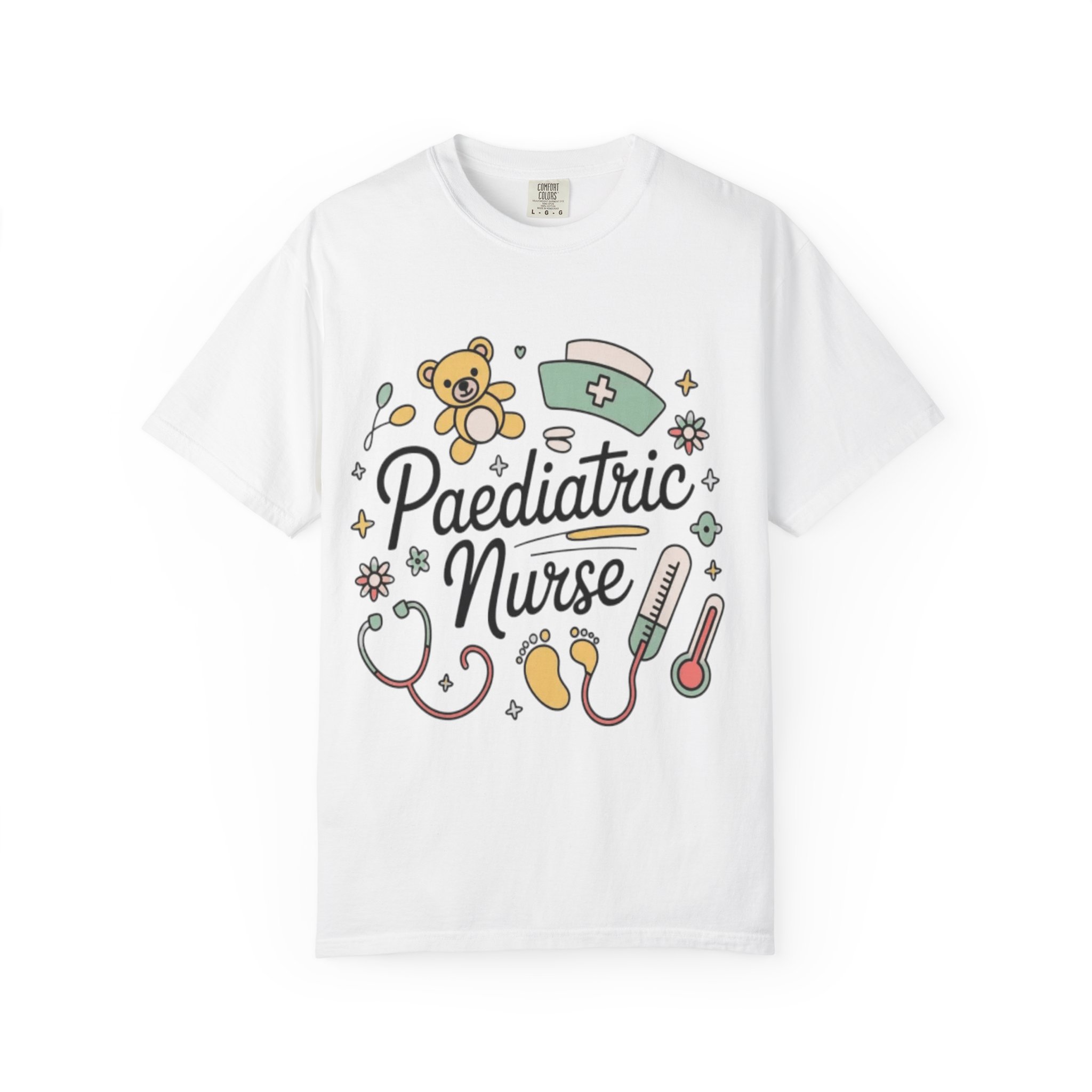 Pediatric Nurse T-Shirt — Cute Medical Icons Tee for Pediatric Nurses - Image 2