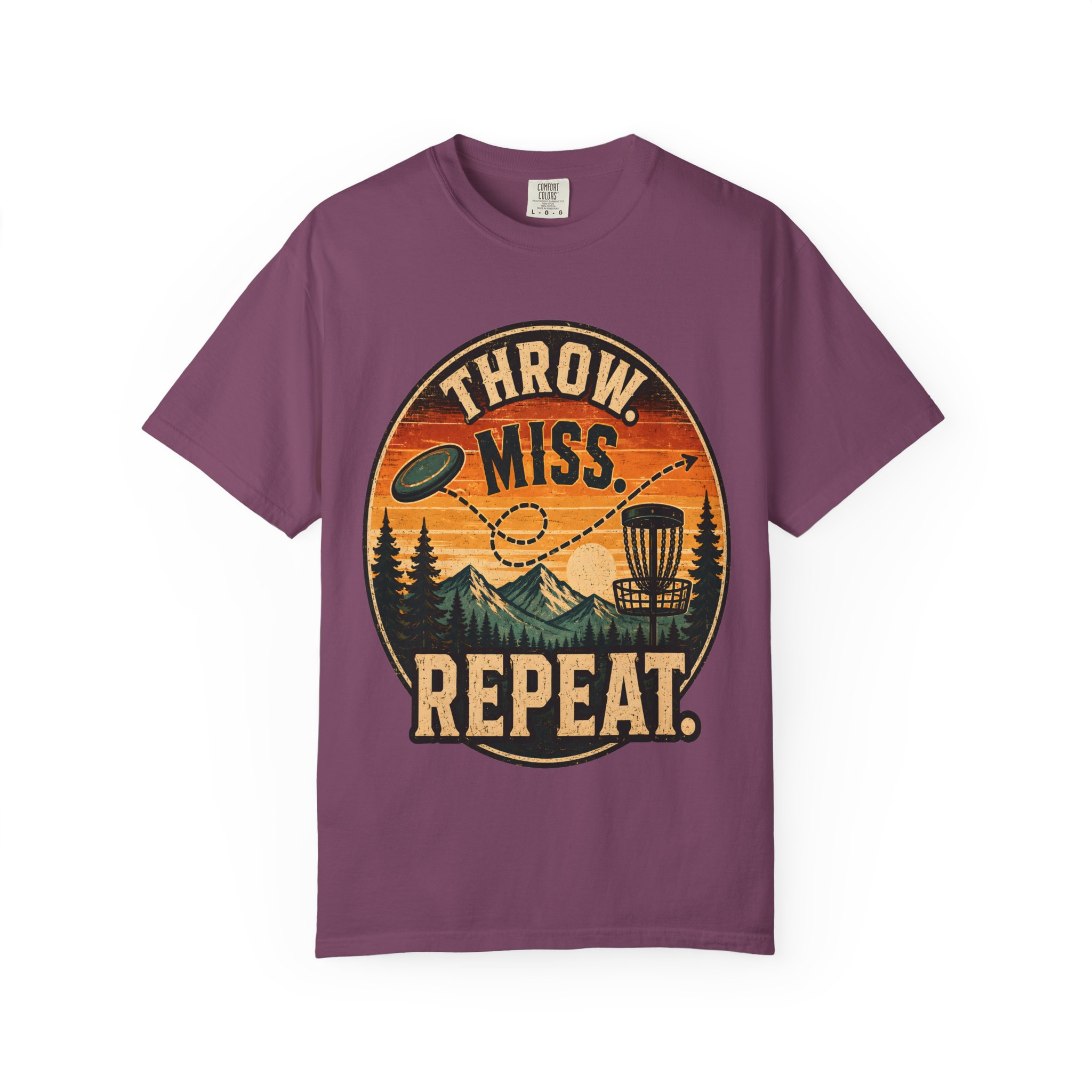 Disc Golf T-Shirt | “Throw. Miss. Repeat.” Vintage Outdoor Tee - Image 21