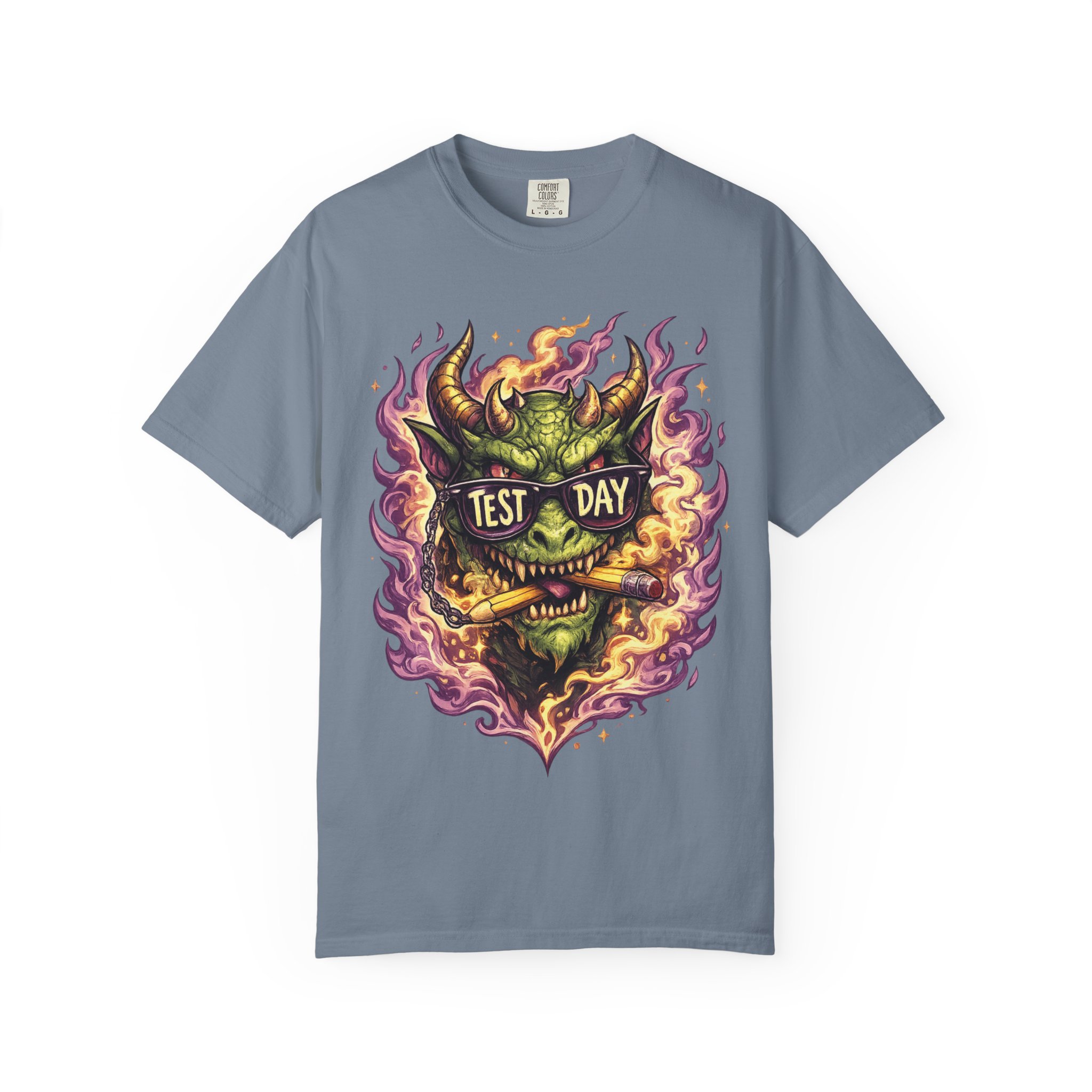 Test Day Demon T-Shirt - Fiery Monster Graphic Tee - Image 12