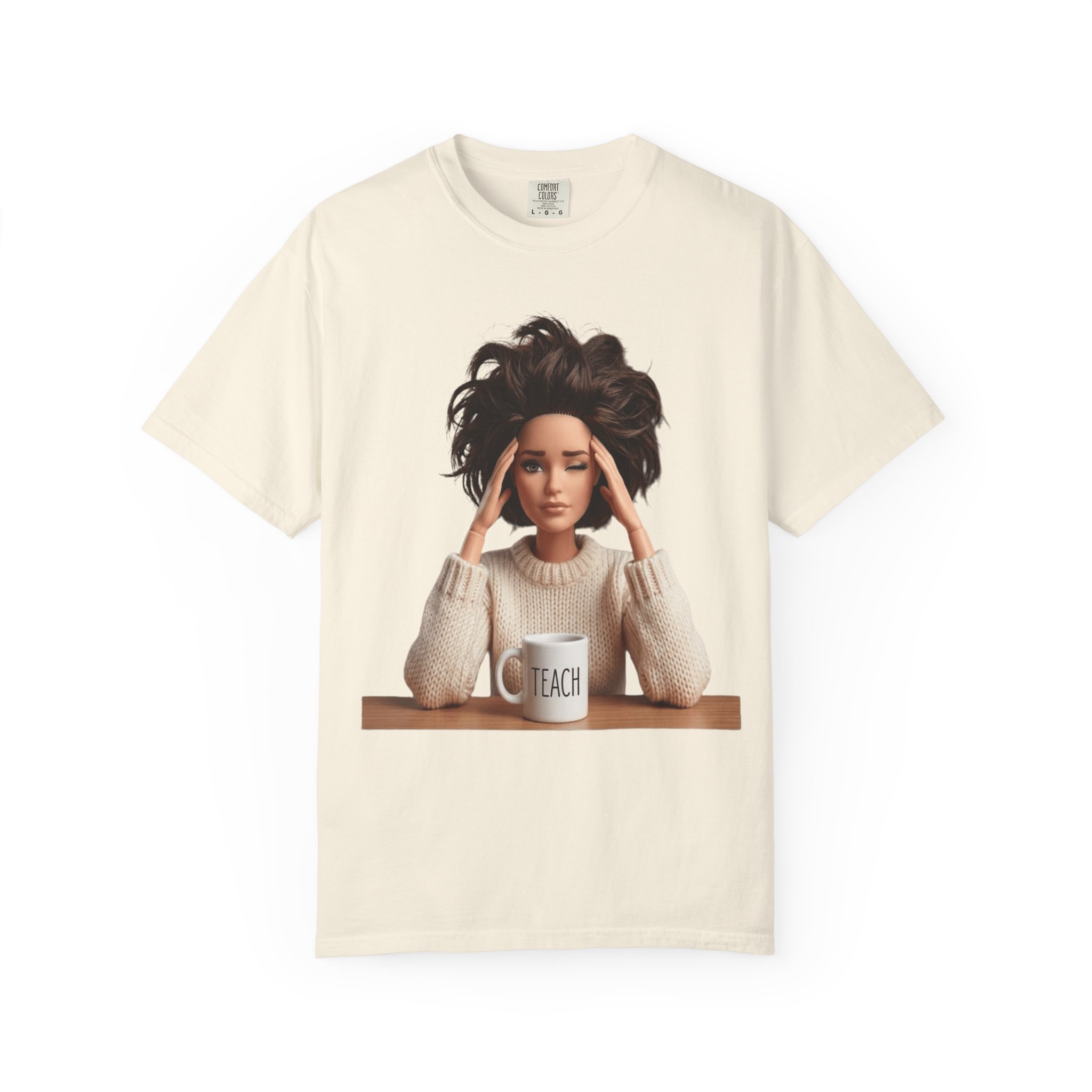 T-Shirt - Stressed Teacher Graphic Tee (I Teach Mug Design) - Image 5