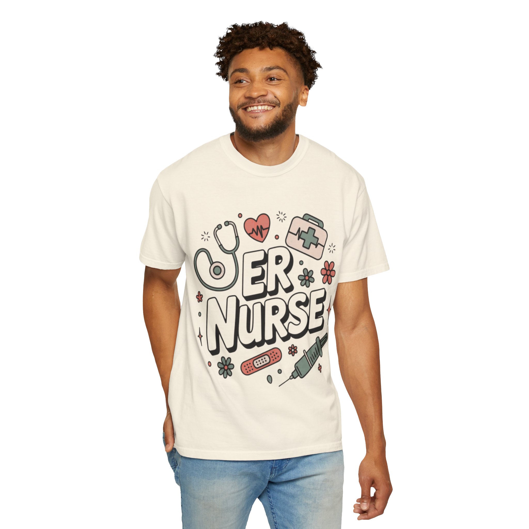 ER Nurse Graphic T-Shirt — Cute Medical Icons Gift for Nurses - Image 7