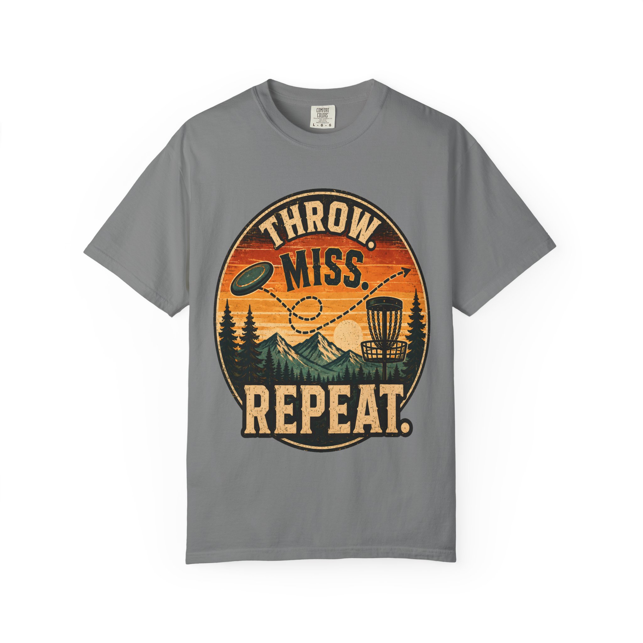 Disc Golf T-Shirt | “Throw. Miss. Repeat.” Vintage Outdoor Tee - Image 7