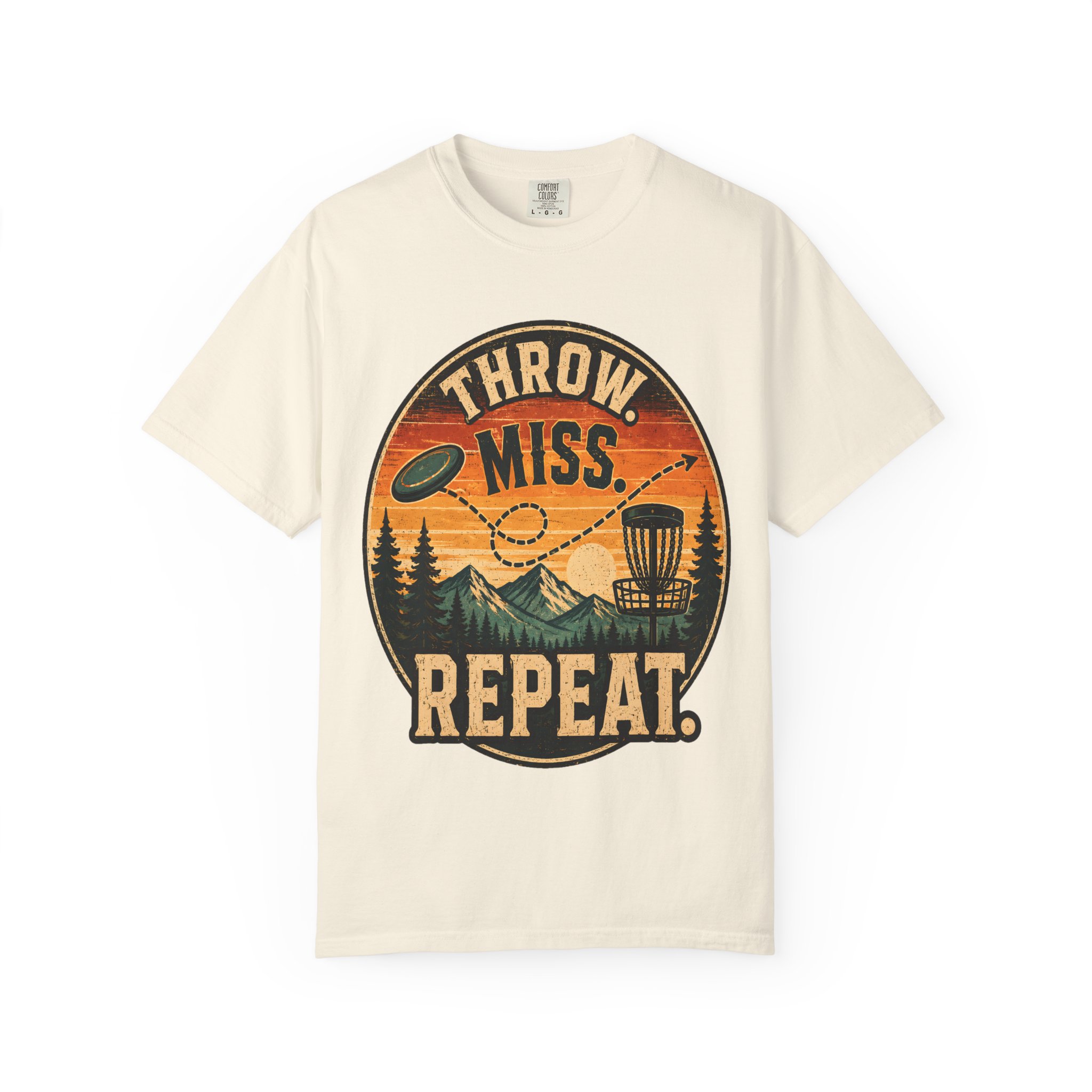 Disc Golf T-Shirt | “Throw. Miss. Repeat.” Vintage Outdoor Tee - Image 6