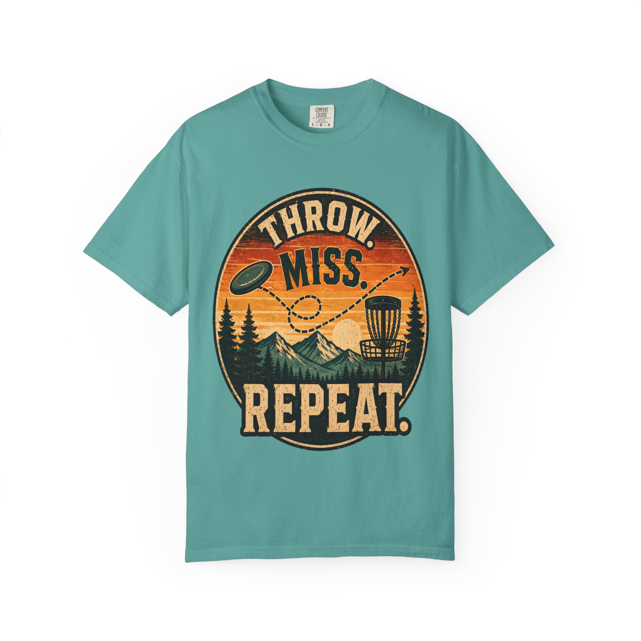 Disc Golf T-Shirt | “Throw. Miss. Repeat.” Vintage Outdoor Tee - Image 10