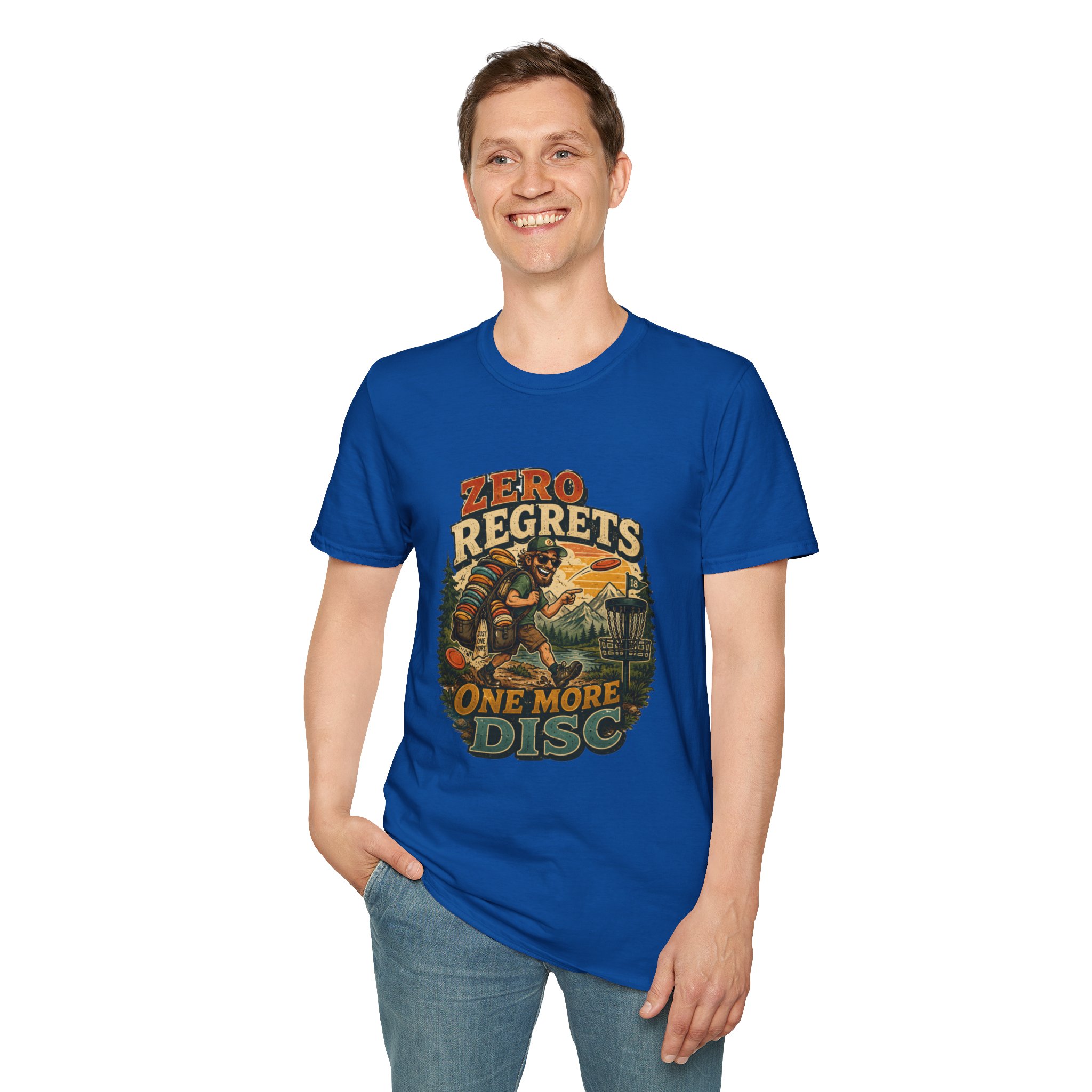 Disc Golf T-Shirt — “Zero Regrets, One More Disc” Retro Graphic - Image 11
