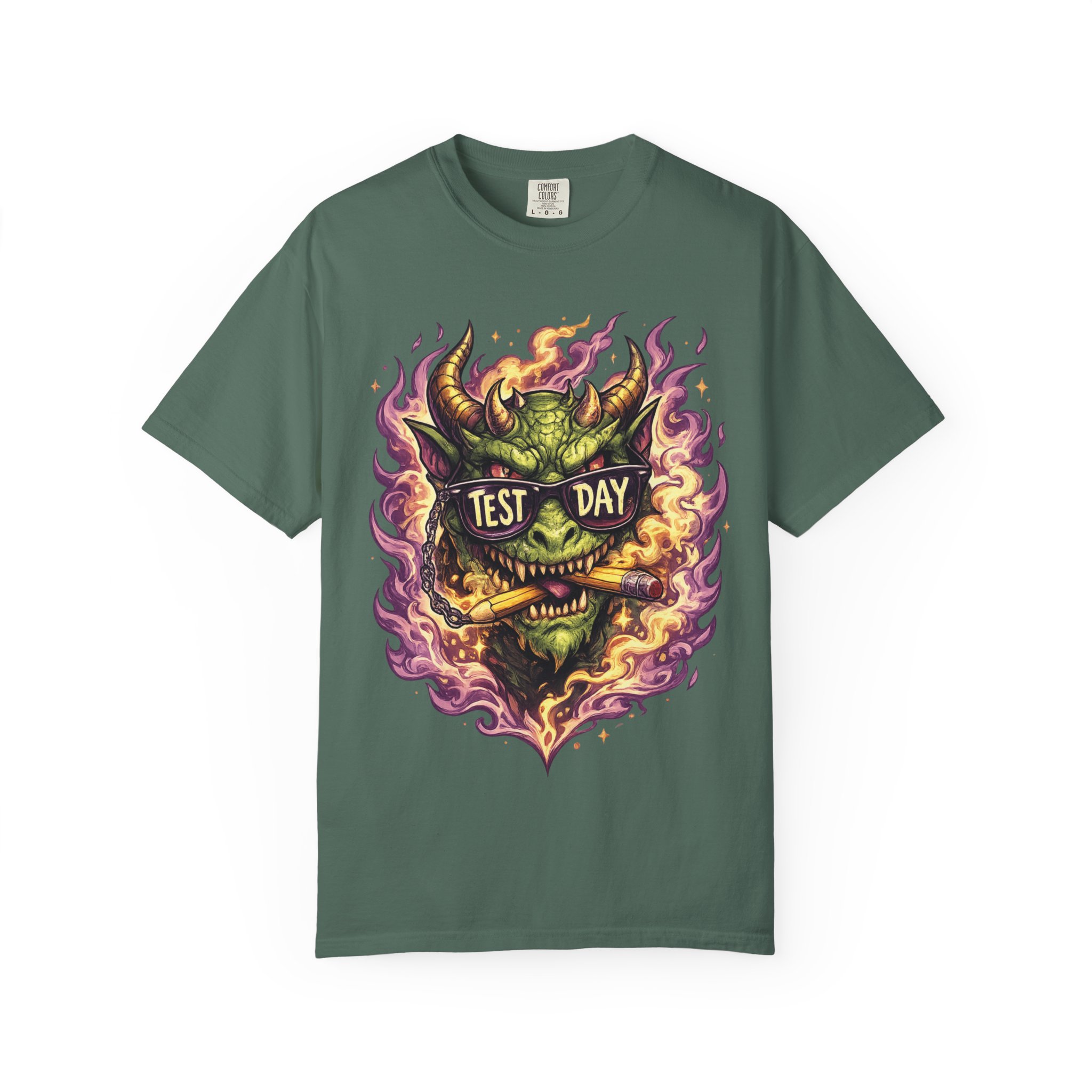 Test Day Demon T-Shirt - Fiery Monster Graphic Tee - Image 9