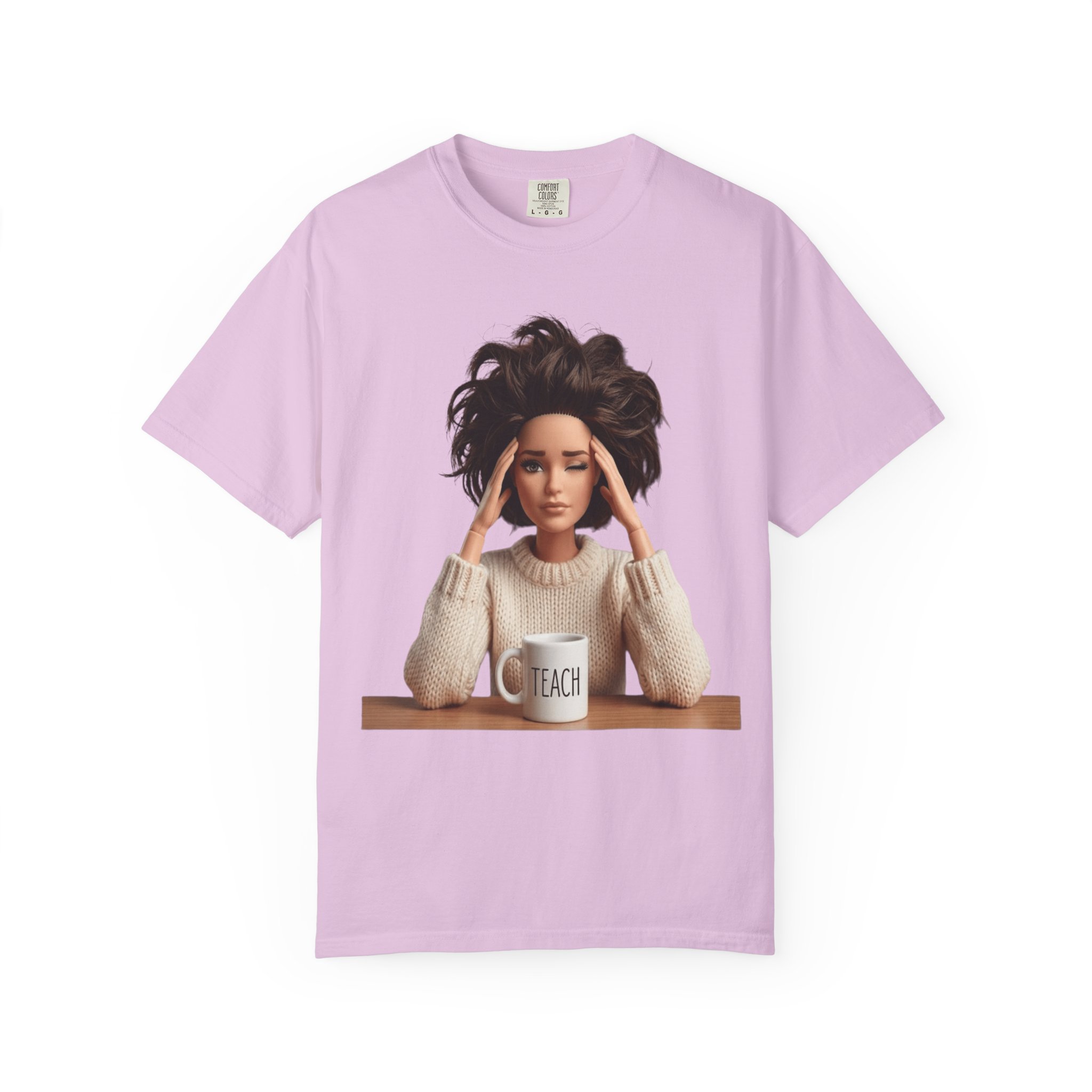 T-Shirt - Stressed Teacher Graphic Tee (I Teach Mug Design) - Image 12