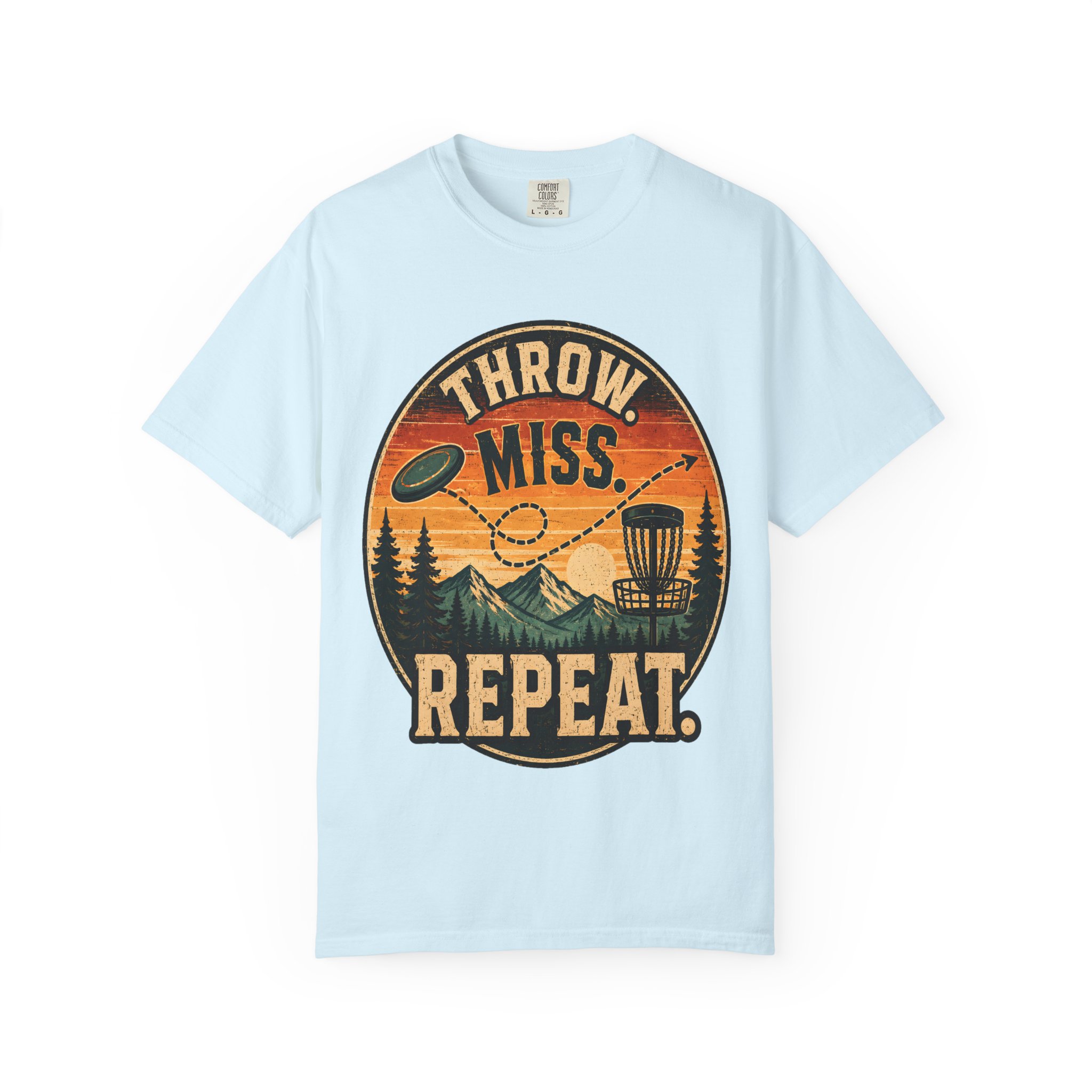 Disc Golf T-Shirt | “Throw. Miss. Repeat.” Vintage Outdoor Tee - Image 11