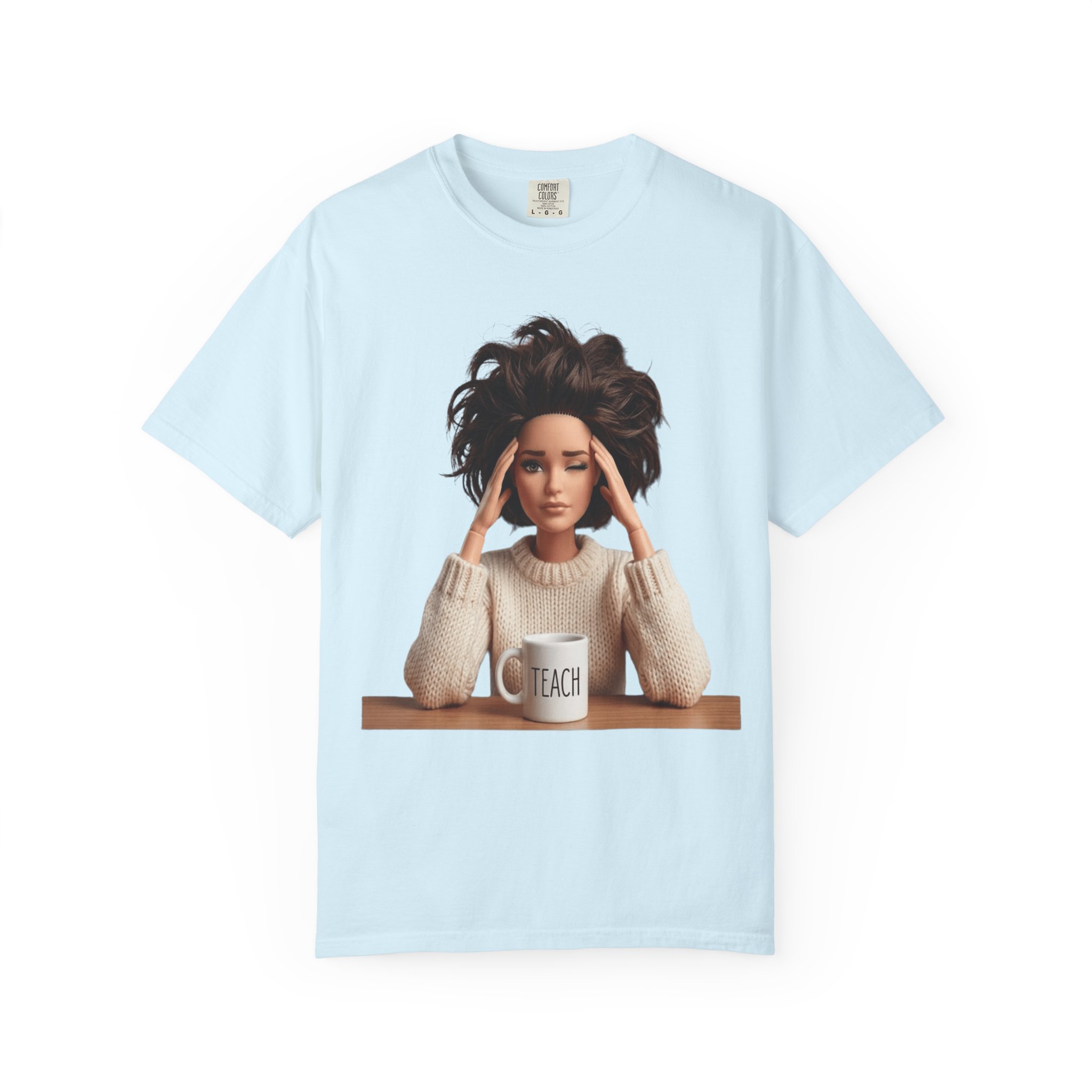 T-Shirt - Stressed Teacher Graphic Tee (I Teach Mug Design) - Image 7