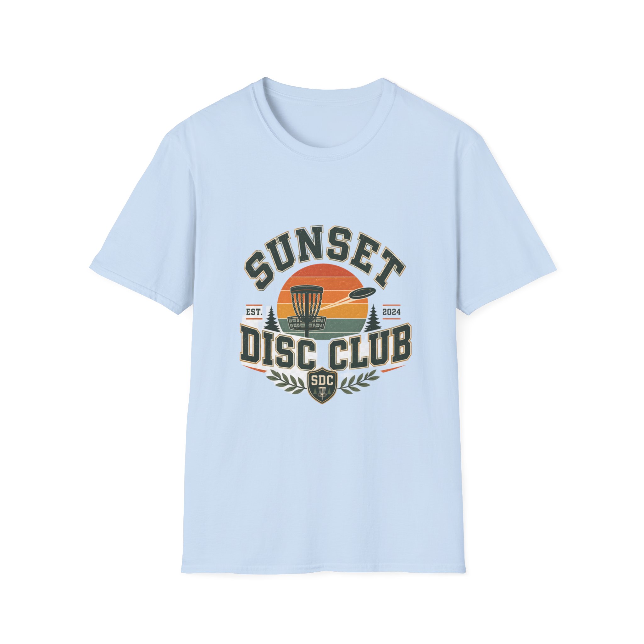 Disc Golf T‑Shirt | "Sunset Disc Club" Vintage Sunset Design (EST. 2024) - Image 3