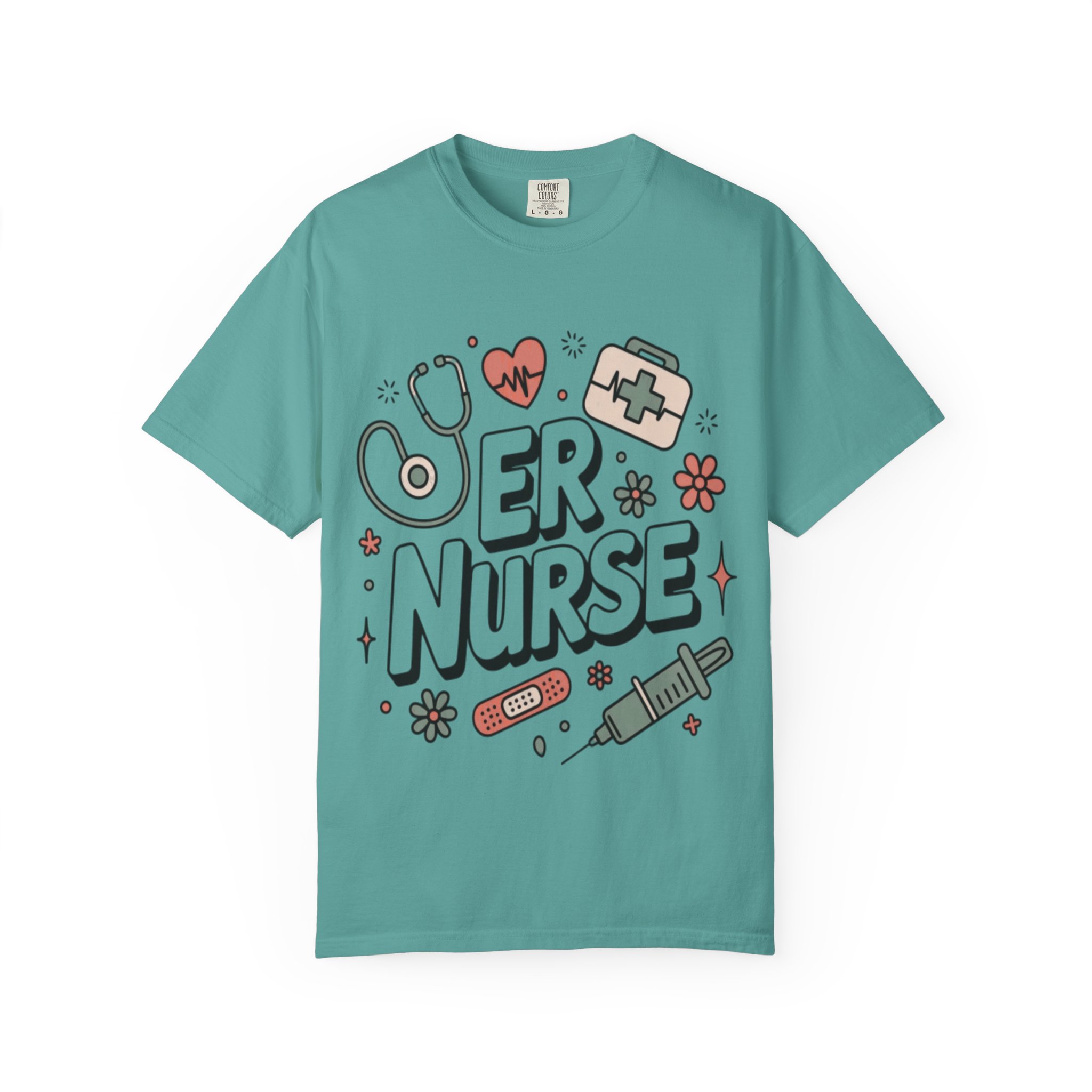 ER Nurse Graphic T-Shirt — Cute Medical Icons Gift for Nurses - Image 10