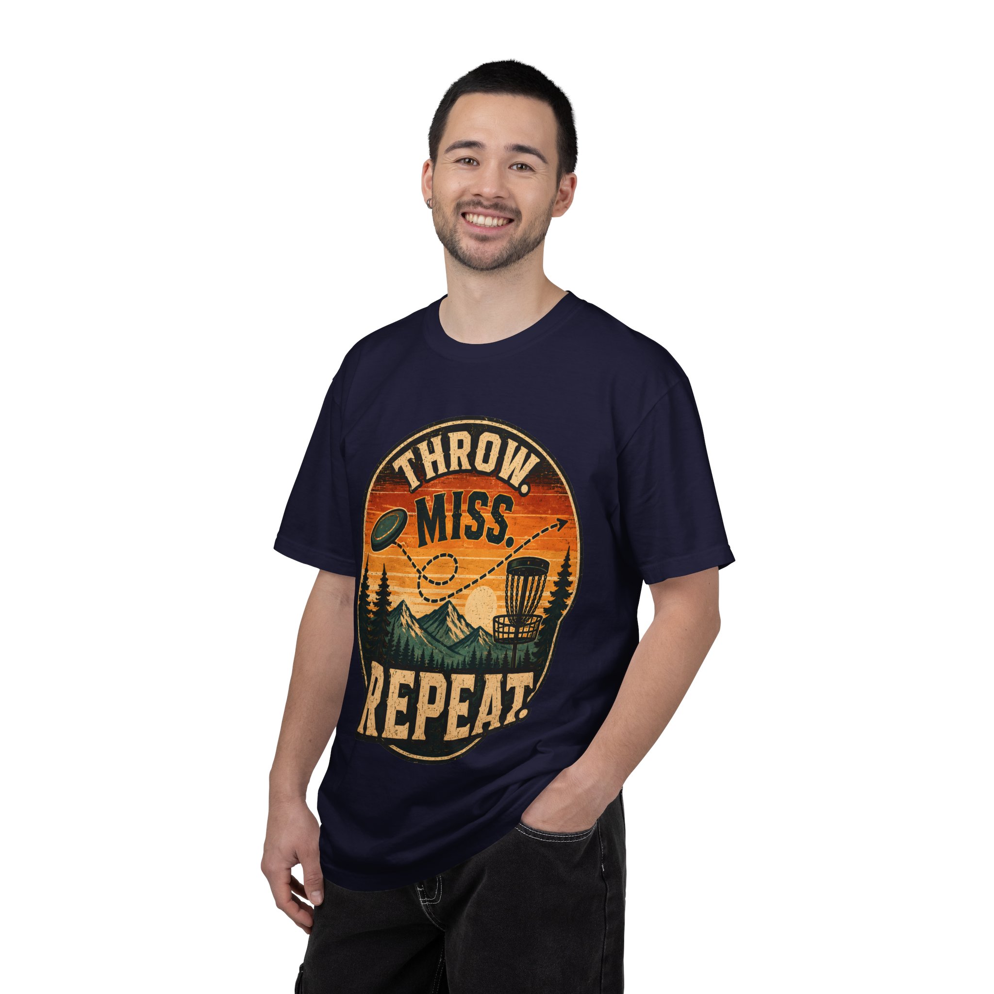 Disc Golf T-Shirt | “Throw. Miss. Repeat.” Vintage Outdoor Tee - Image 15